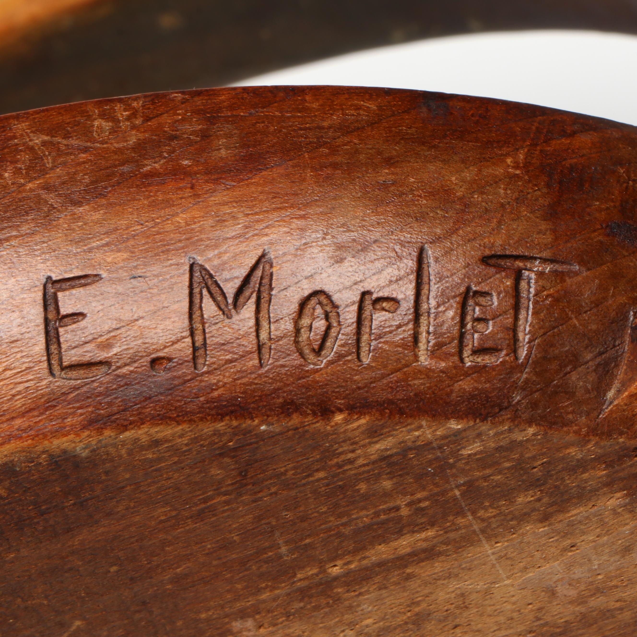 Emile Morlet French Carved Wooden Fruit Basket, Early to Mid-20th Century