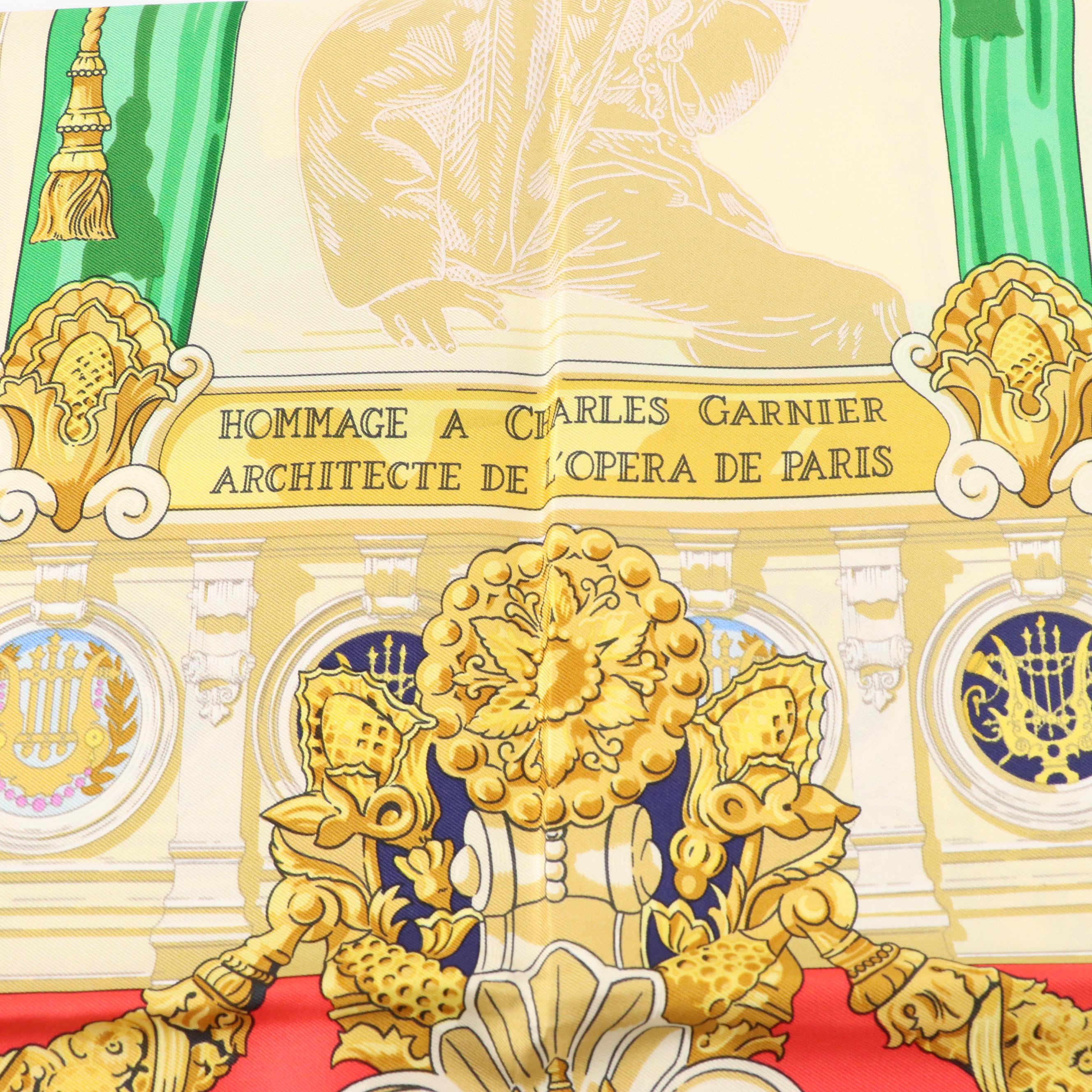 Hermès "Hommage A Charles Garnier" Scarf 90 in Silk Twill