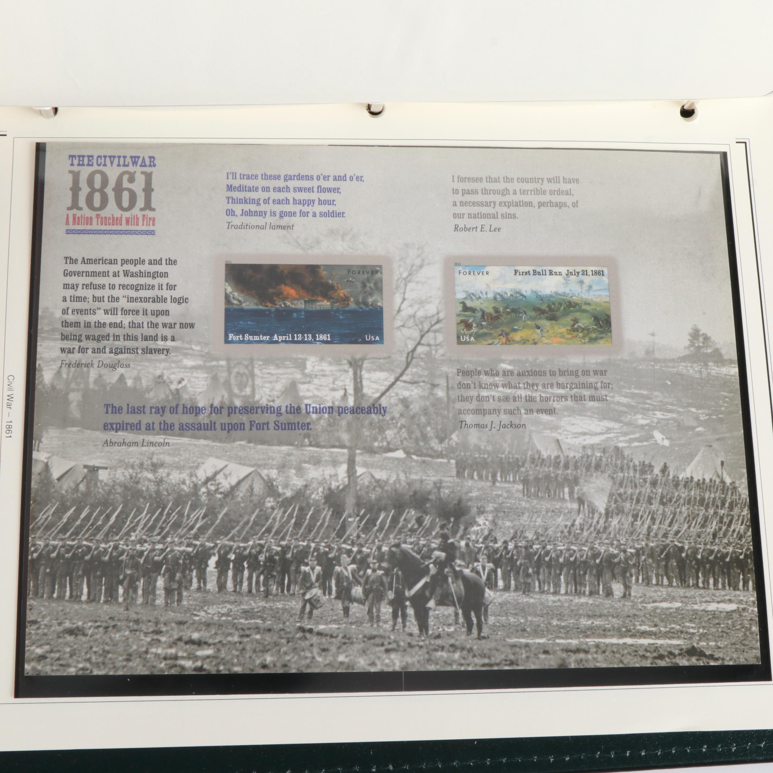 Four Albums of Themed Postage Stamps, Birds, Fish, and More