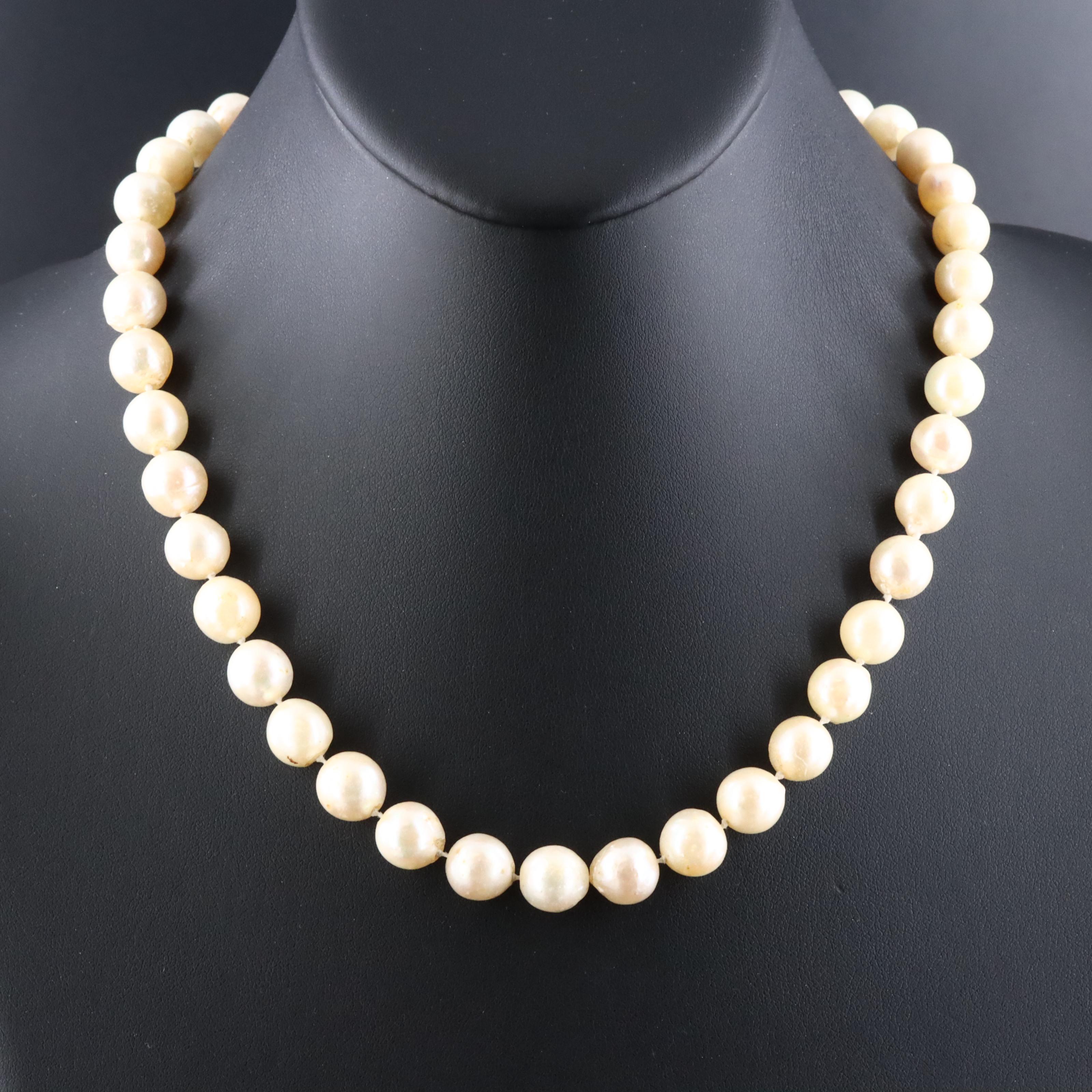Pearl Necklace with 14K Clasp