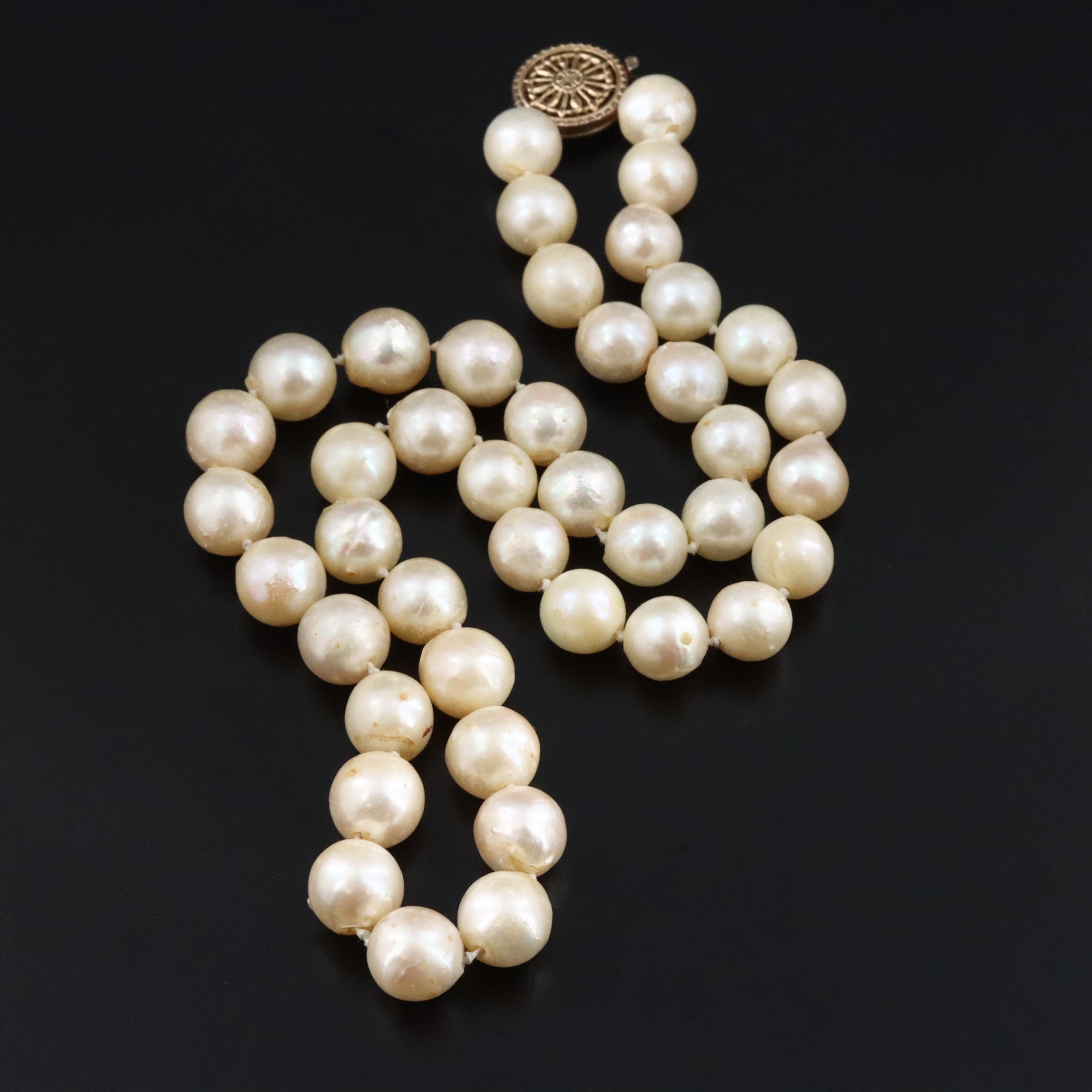 Pearl Necklace with 14K Clasp