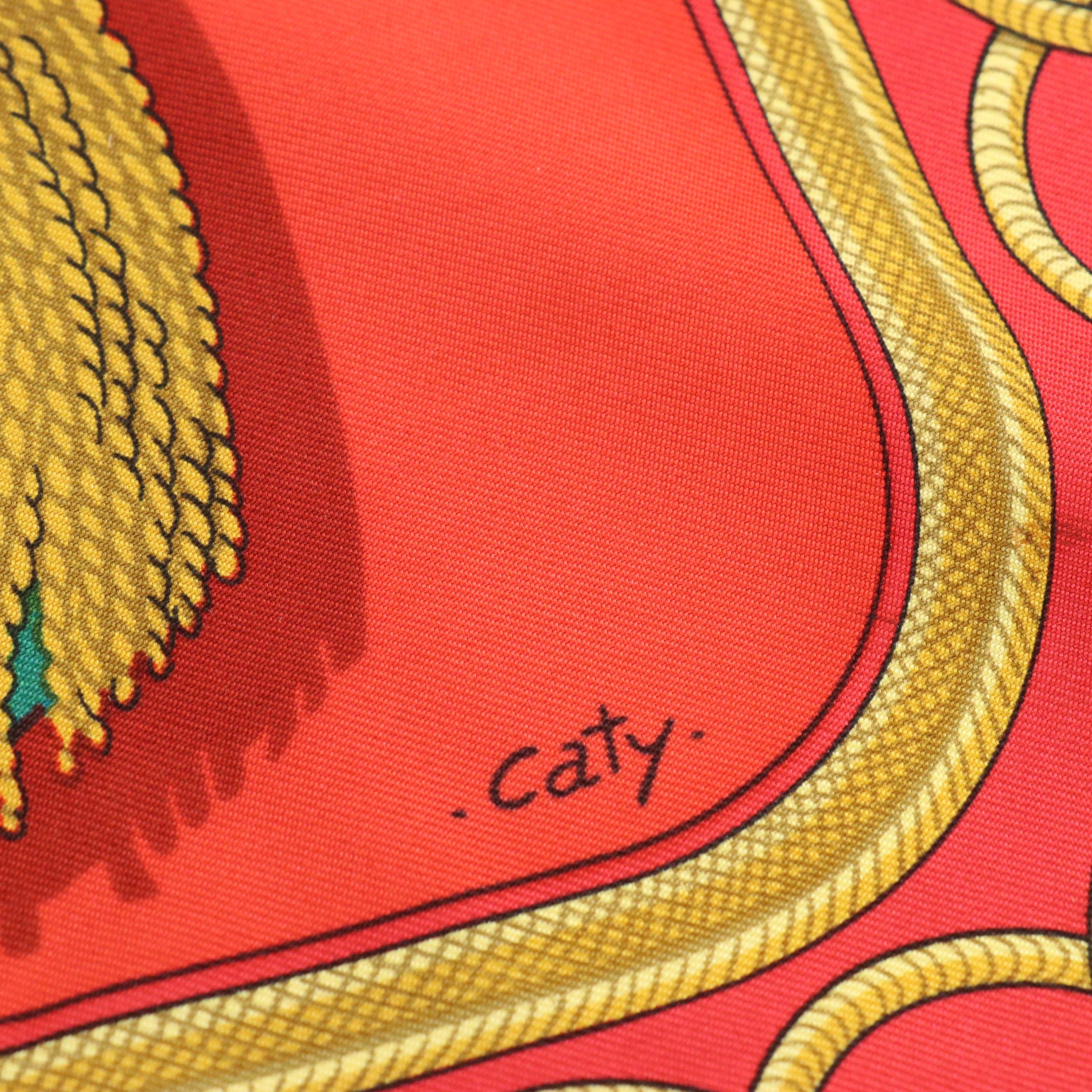 Hermès Early Issue "Epaulettes" Silk Twill Scarf 90