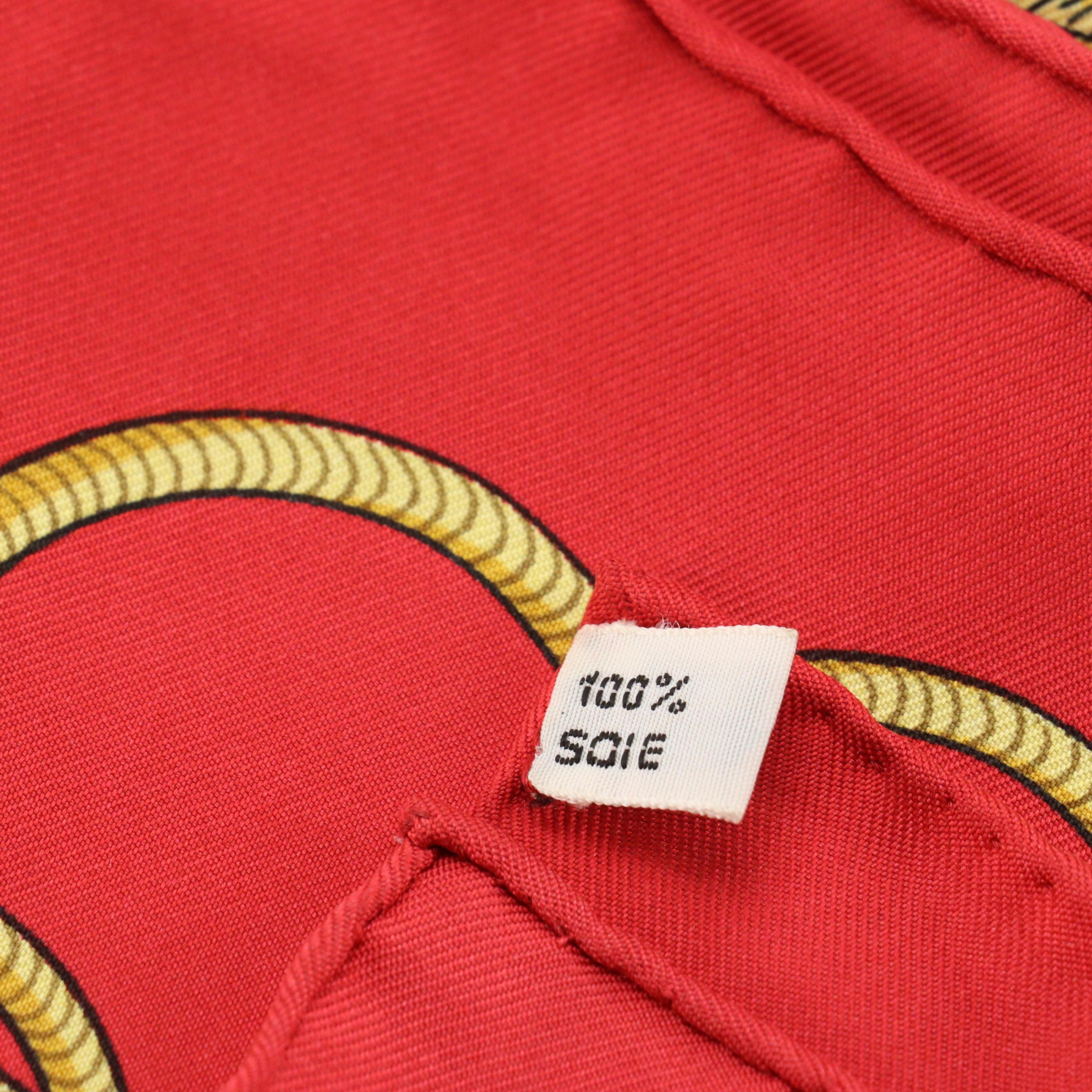 Hermès Early Issue "Epaulettes" Silk Twill Scarf 90