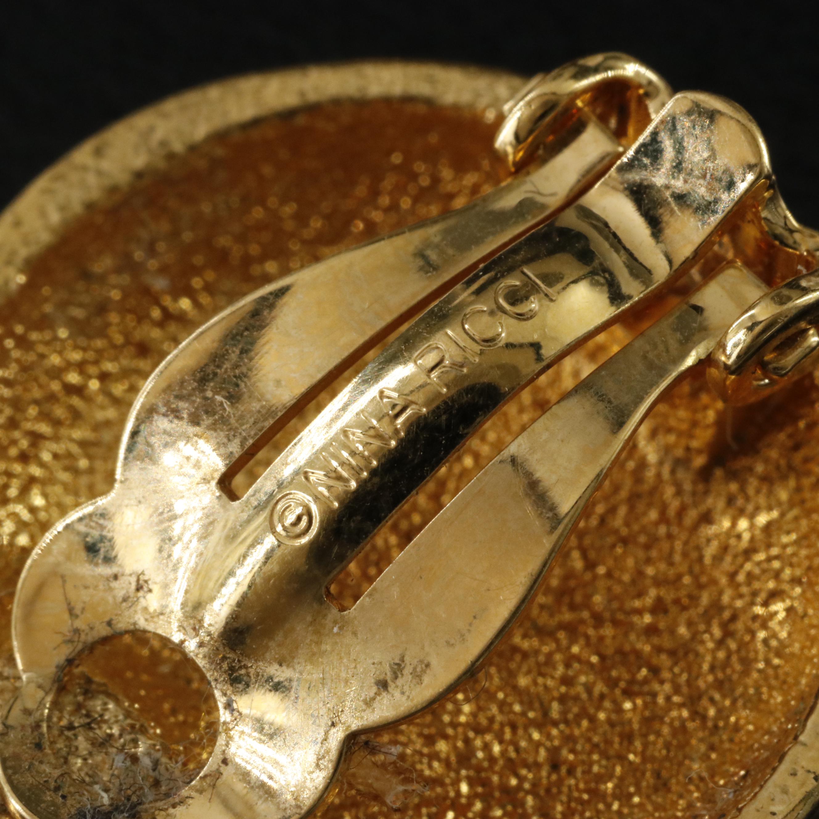 Nina Ricci Round Swirl Clip Earrings