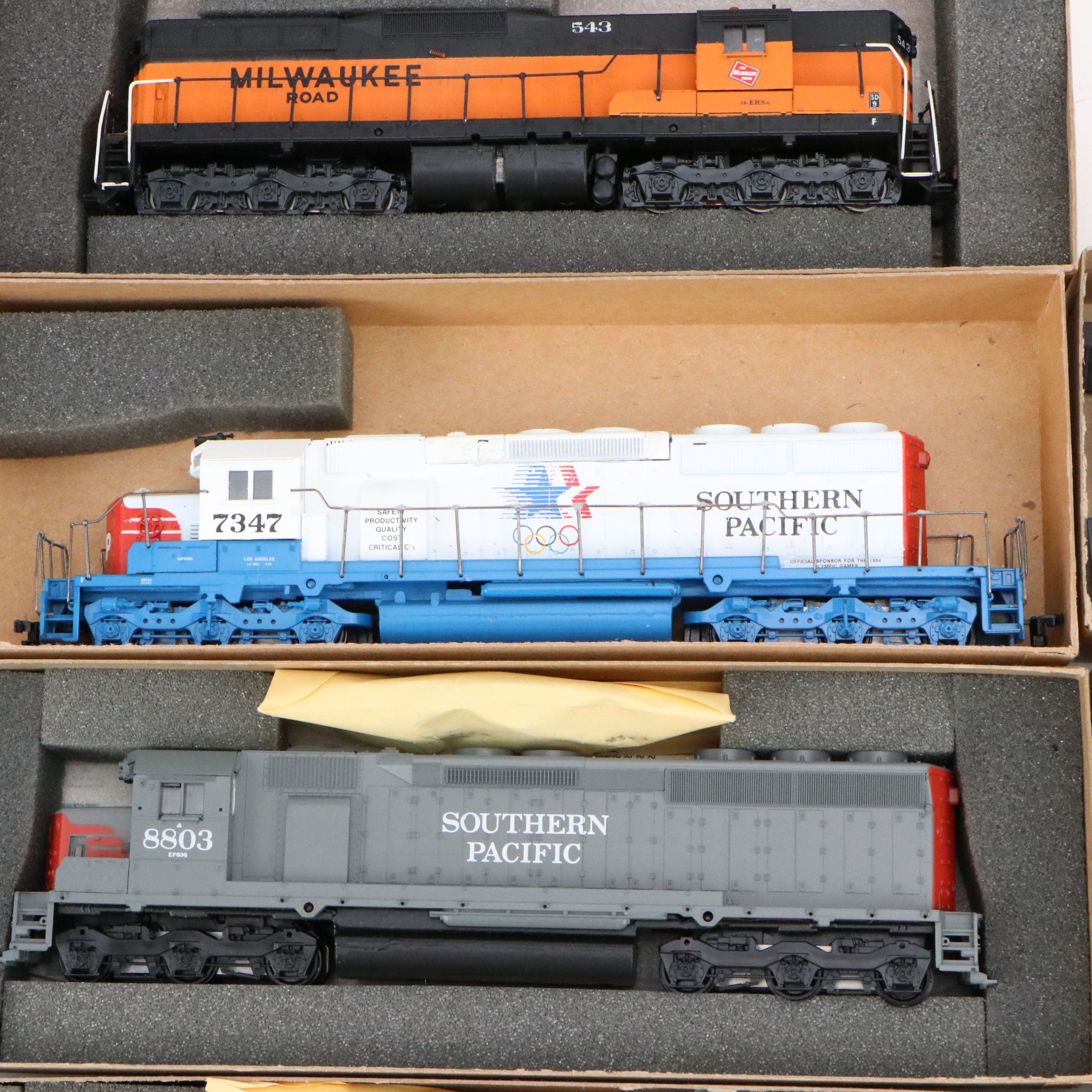 Athearn "1984 Games" Southern Pacific Engine, Milwaukee Road SD-9, More Trains