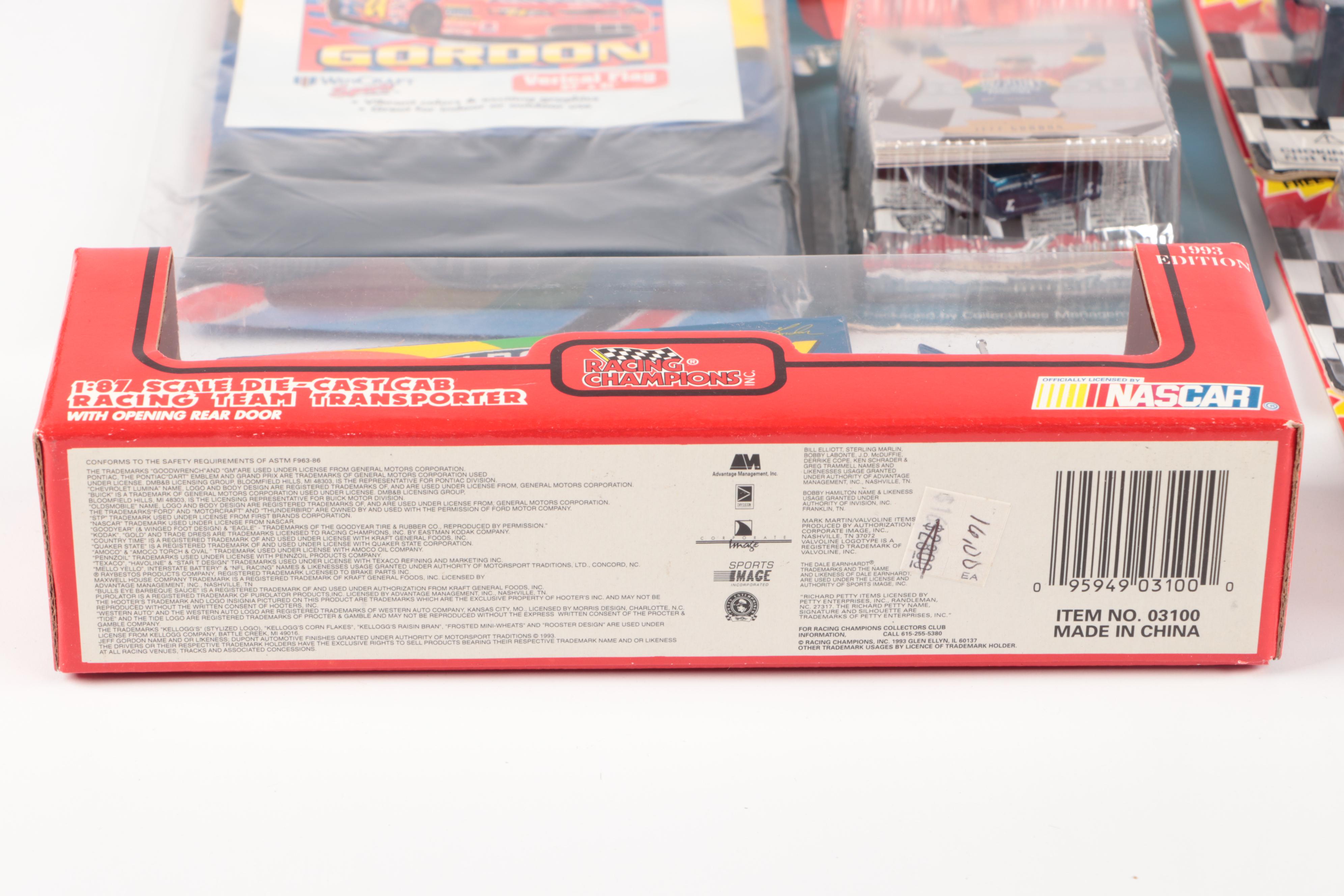 NASCAR Racing Champions Team Transporters with Stock Cars and Collectors Cards