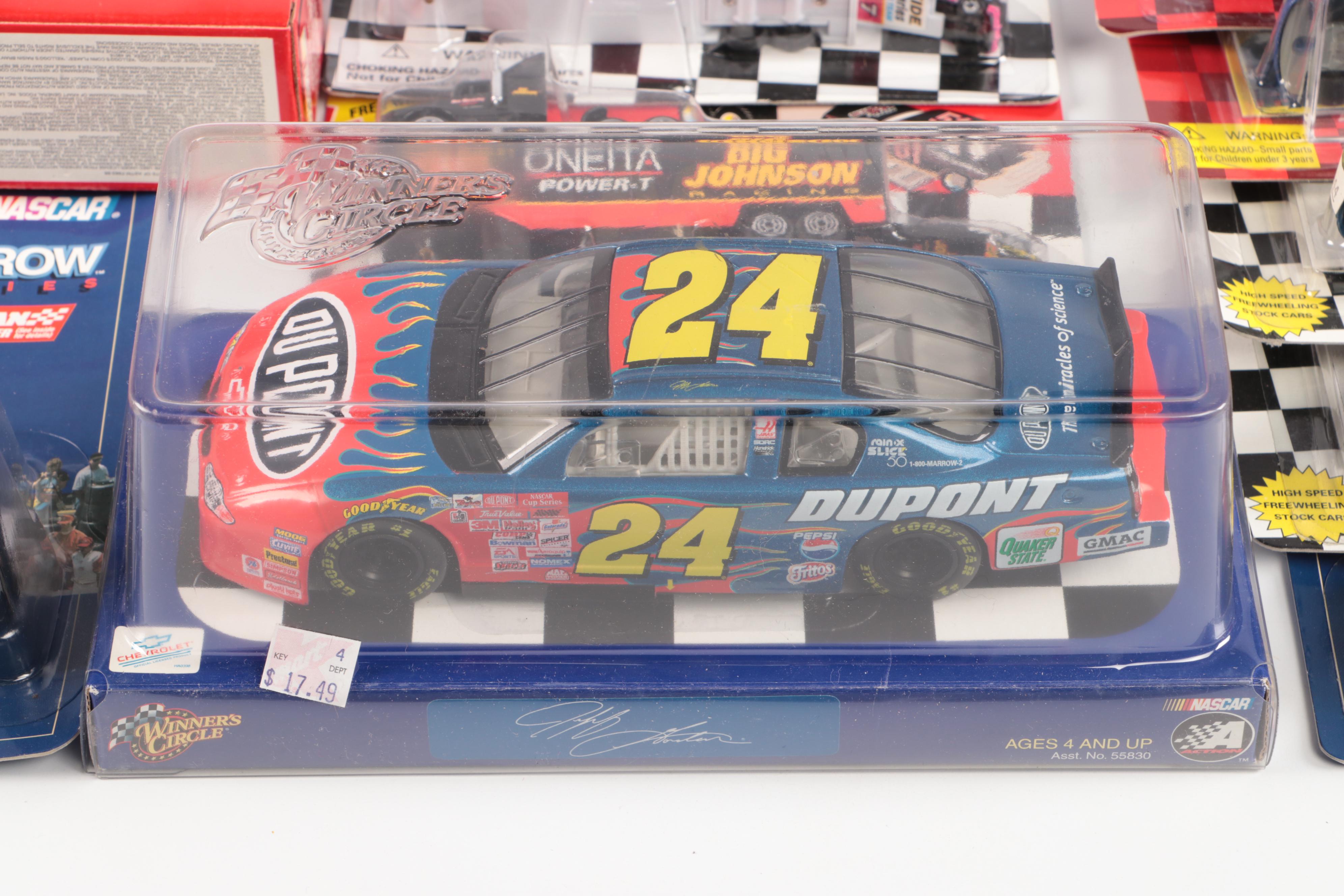 NASCAR Racing Champions Team Transporters with Stock Cars and Collectors Cards