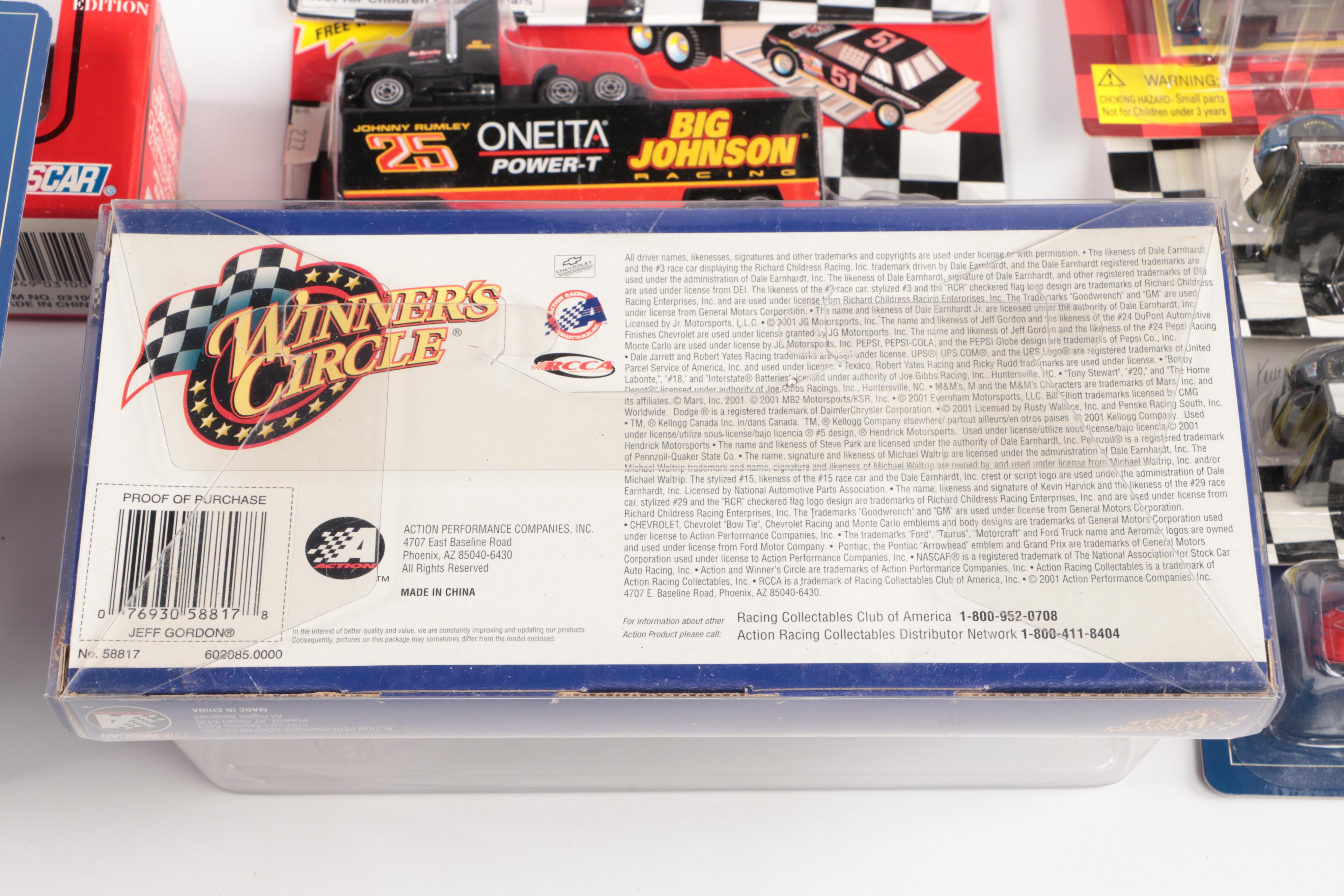 NASCAR Racing Champions Team Transporters with Stock Cars and Collectors Cards
