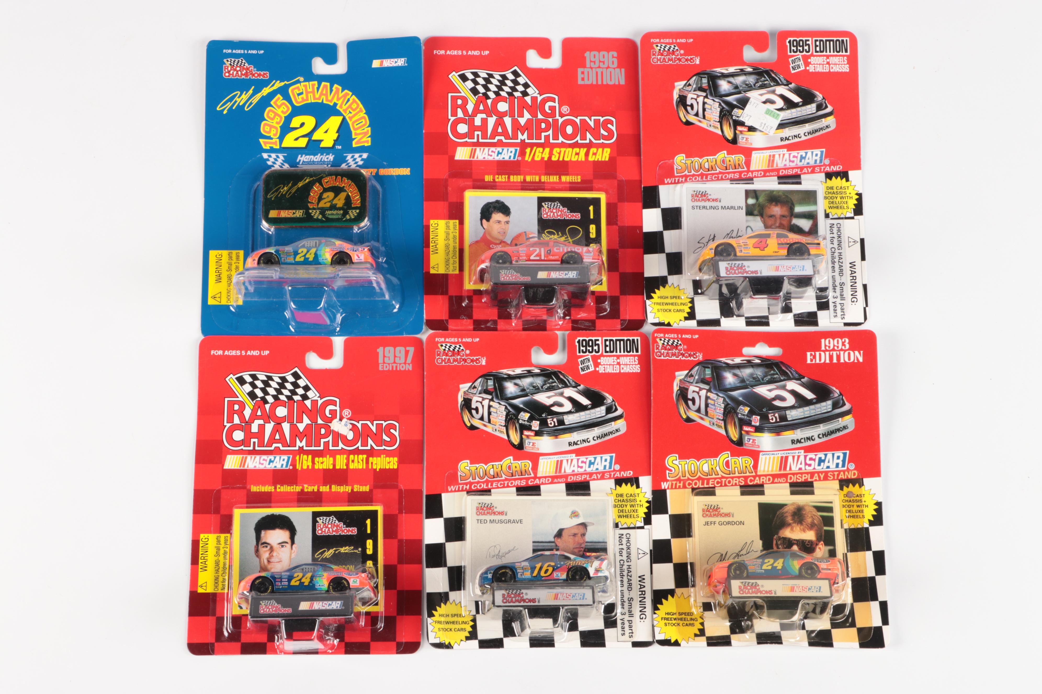 NASCAR Racing Champions Team Transporters with Stock Cars and Collectors Cards
