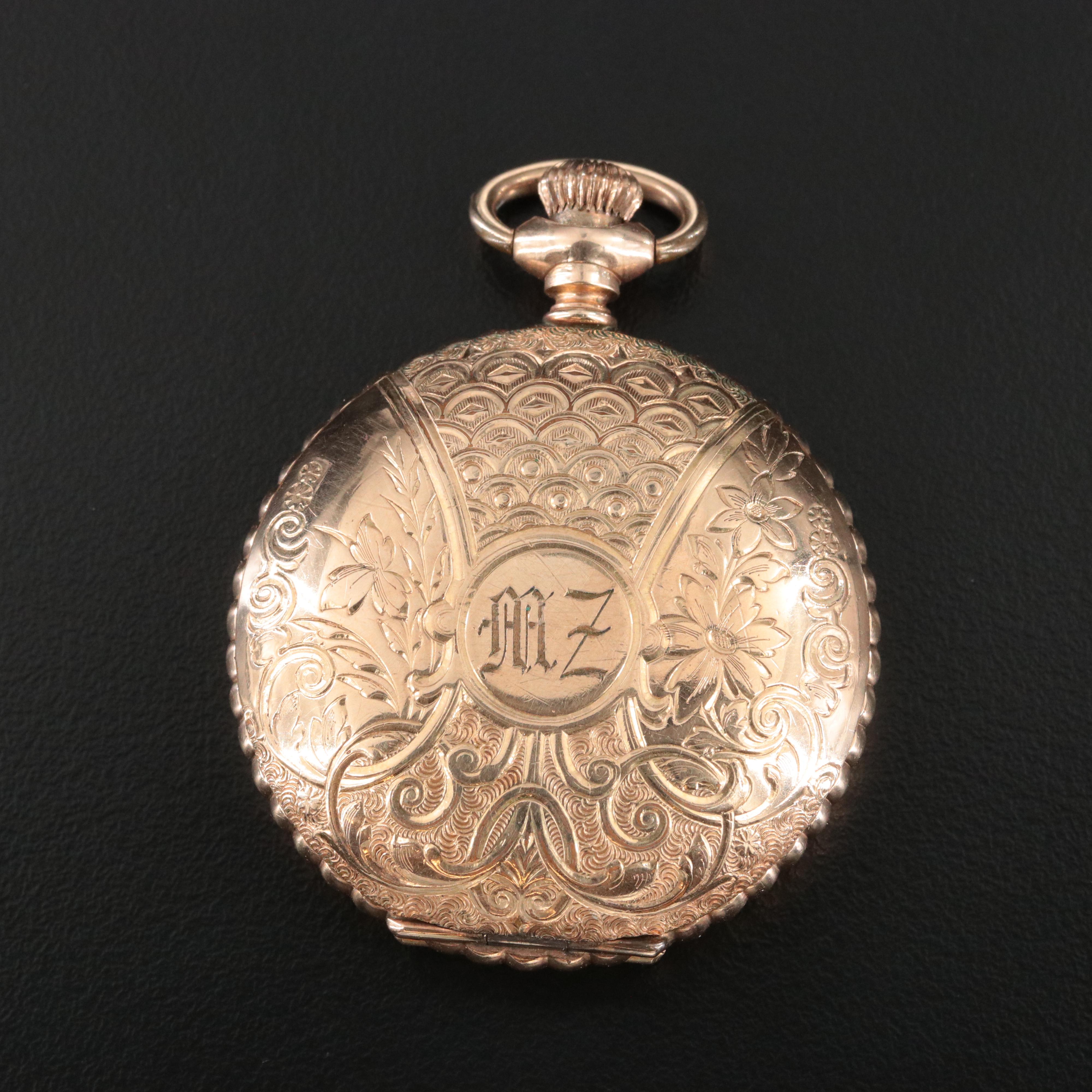 Antique Elgin Gold-Filled Hunting Case Pocket Watch