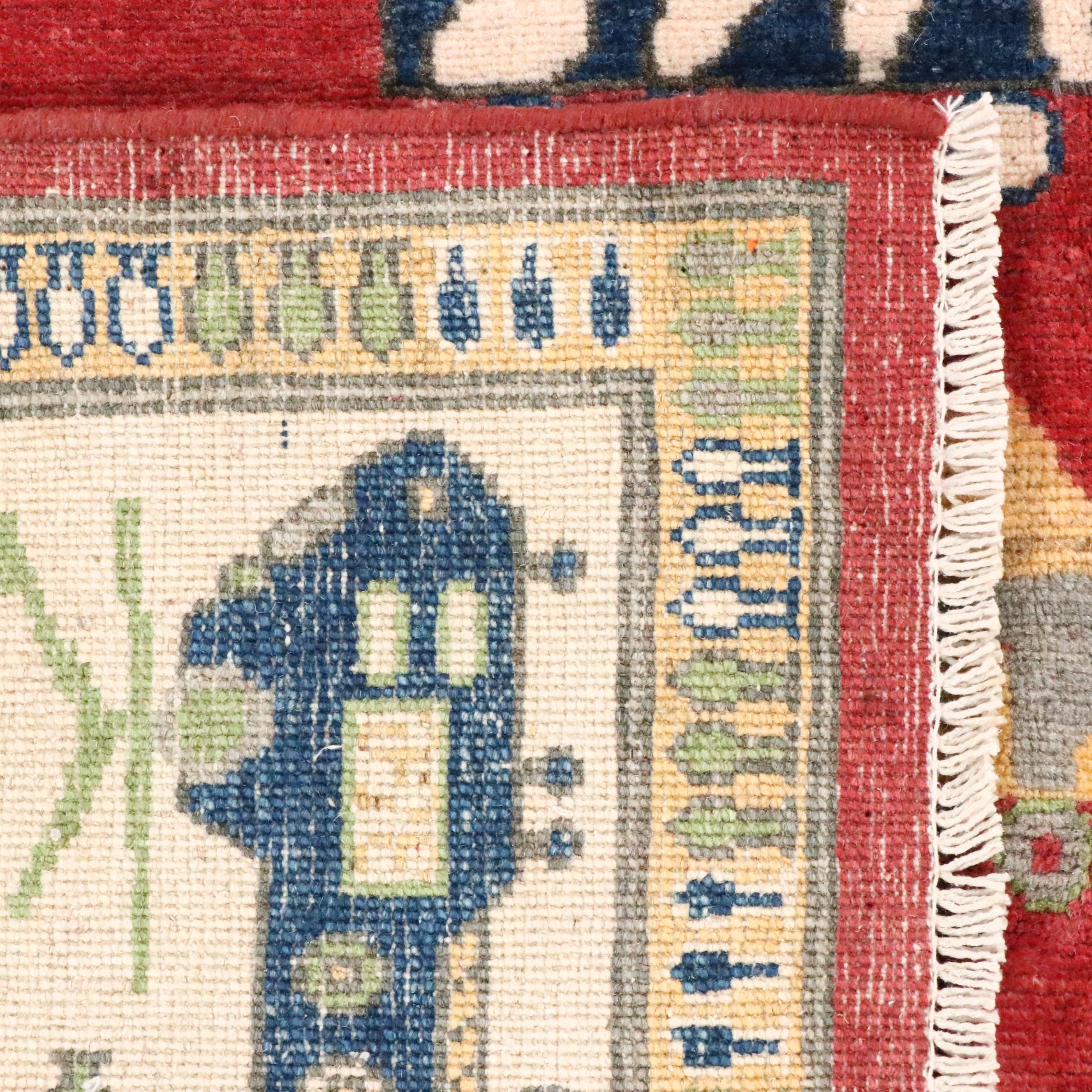 6'6 x 9'10 Hand-Knotted Afghan Pictorial War Rug Area Rug