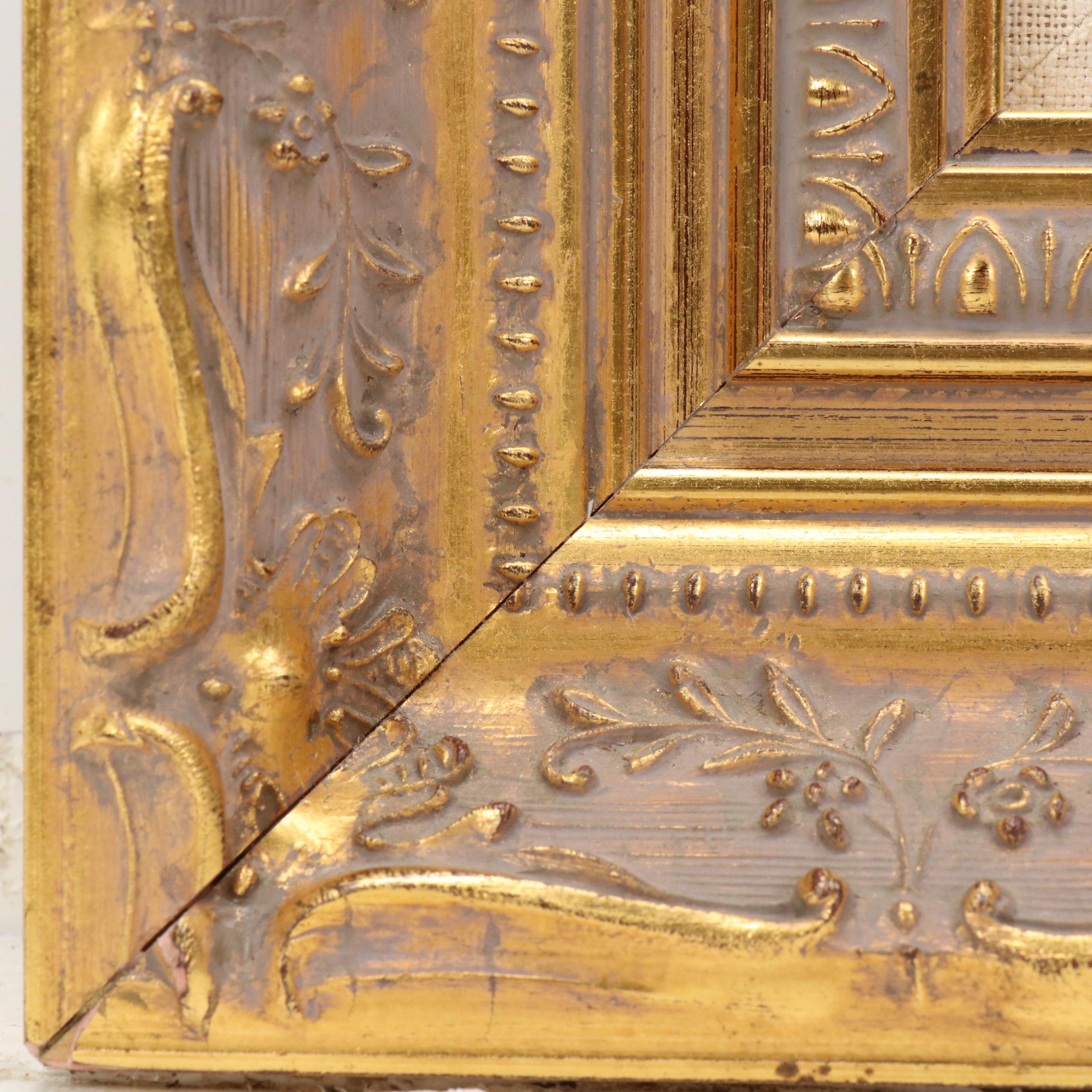 Jean B. Tolles Cityscape Oil Painting of Walled Garden Path, Late 20th C.