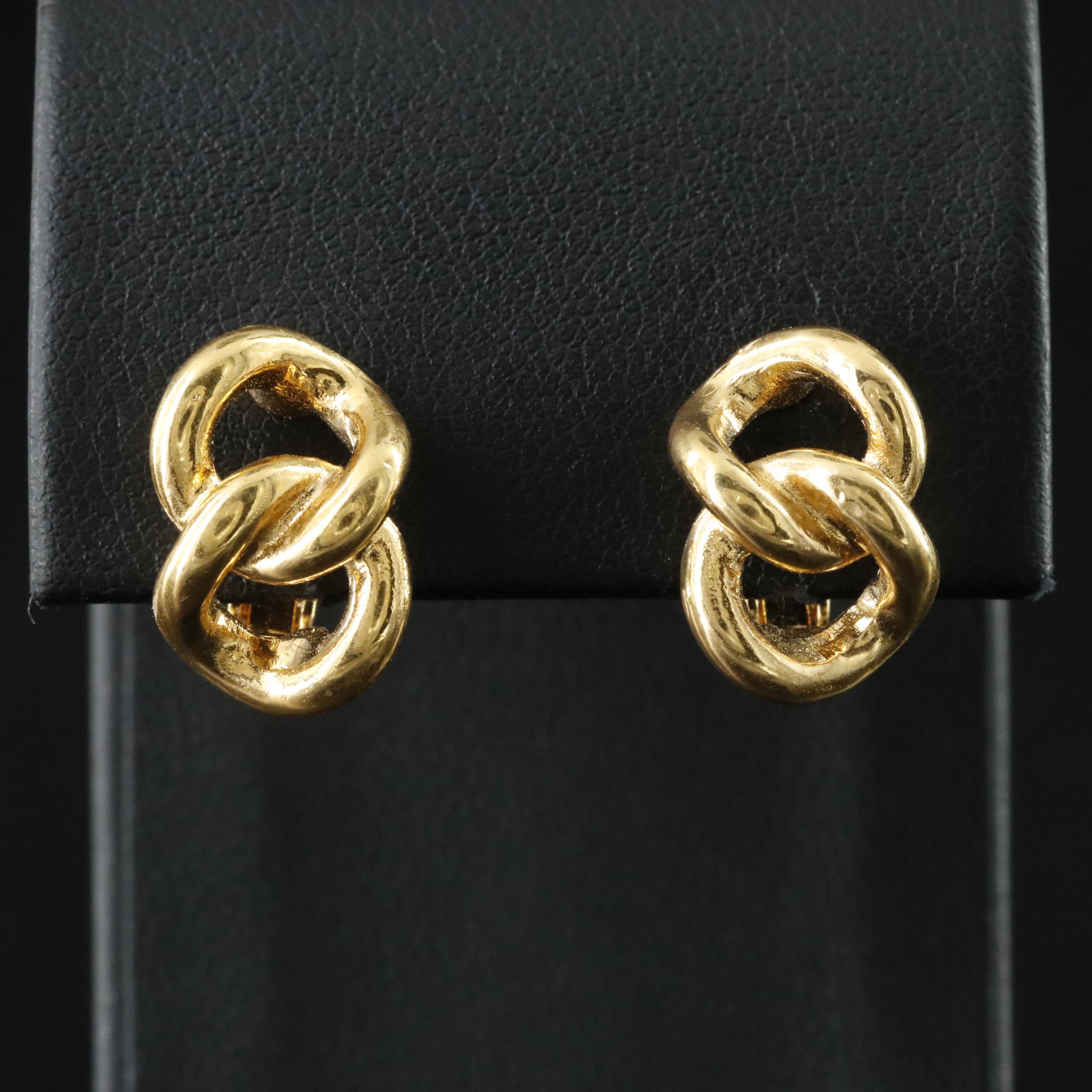 Christian Dior Twist Link Clip Earrings
