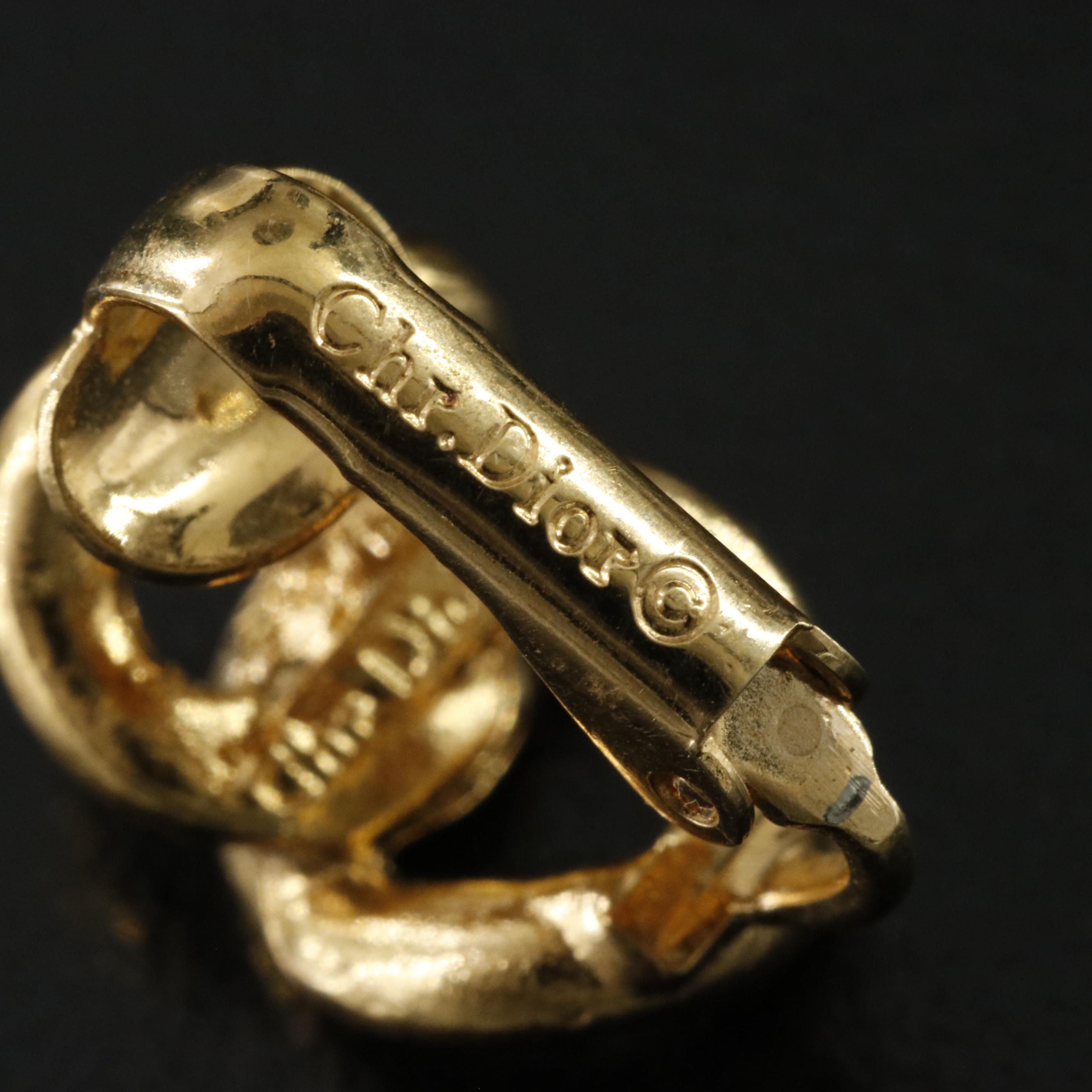 Christian Dior Twist Link Clip Earrings