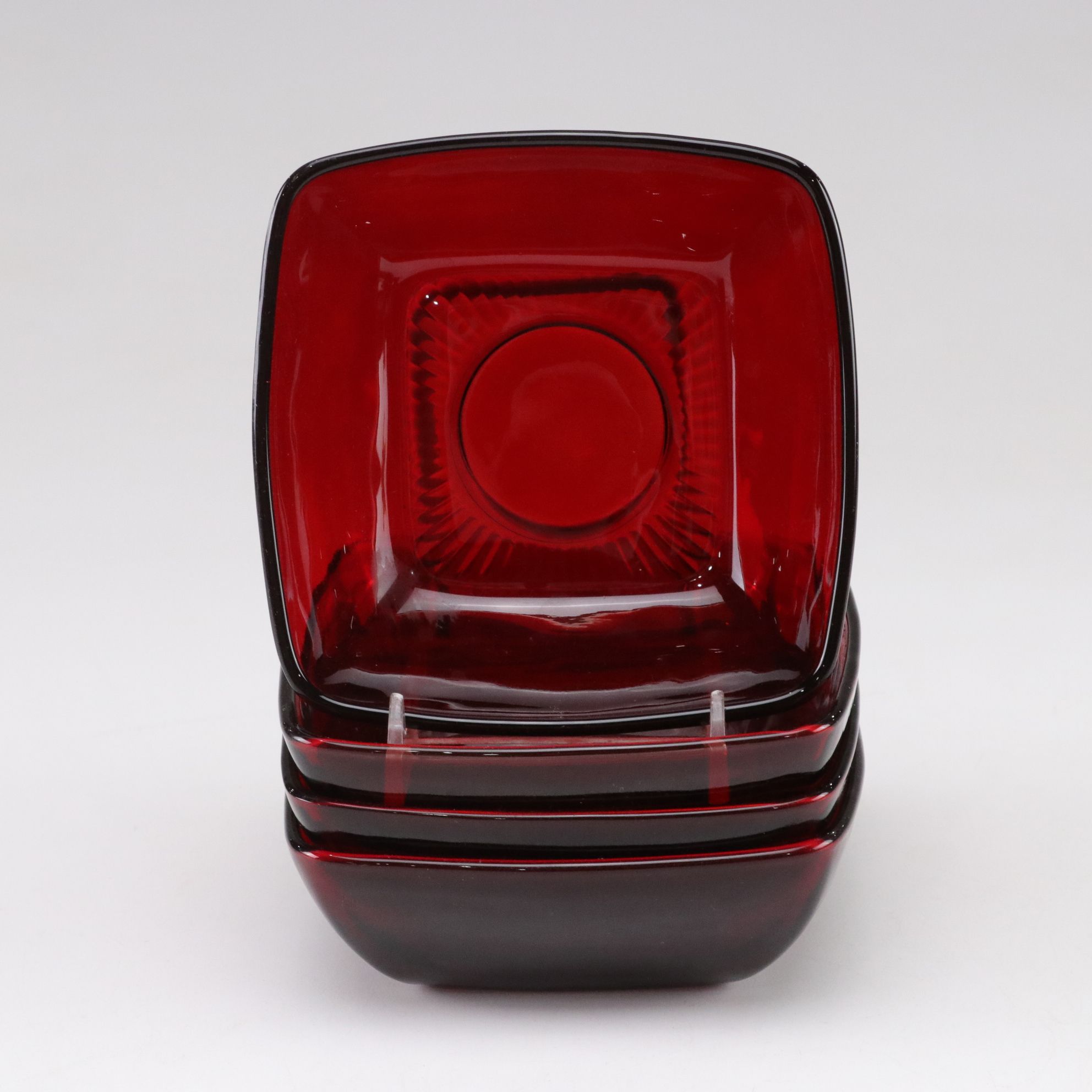 Anchor Hocking "Charm Ruby" Dinnerware Setting for Four