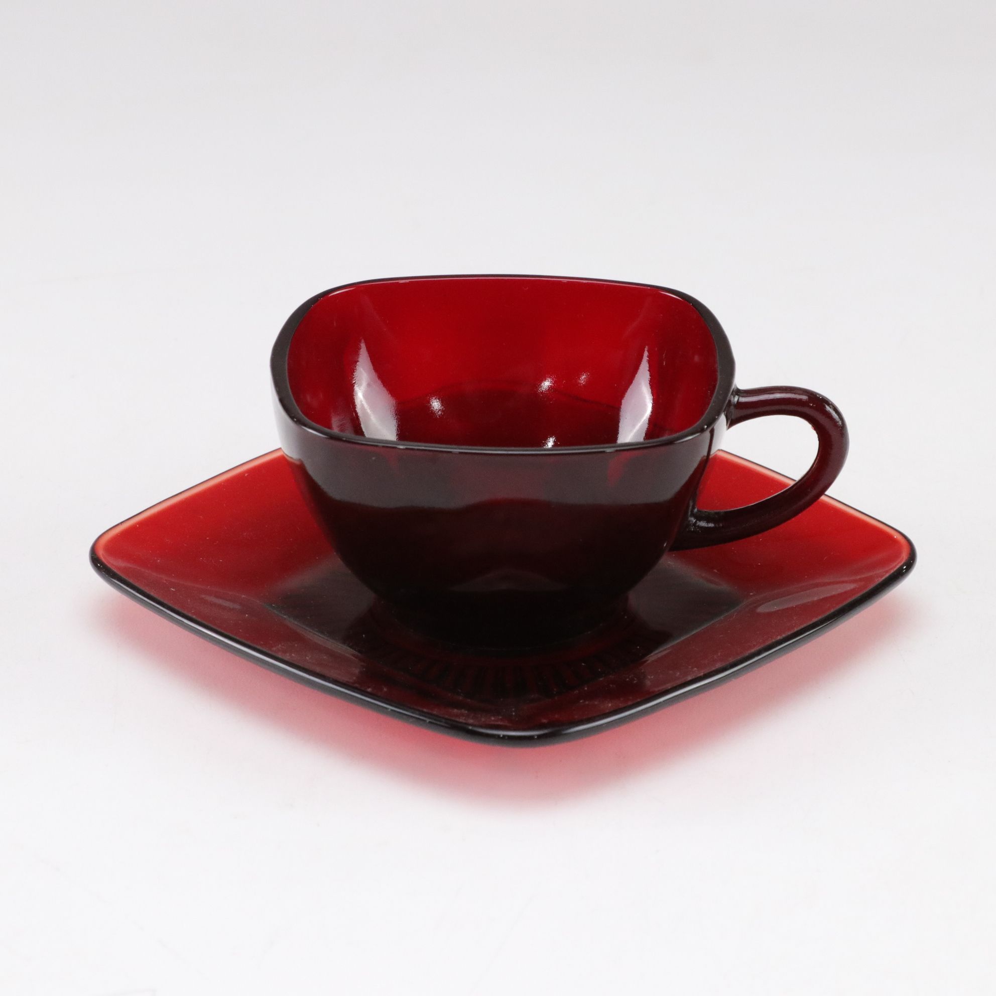 Anchor Hocking "Charm Ruby" Dinnerware Setting for Four