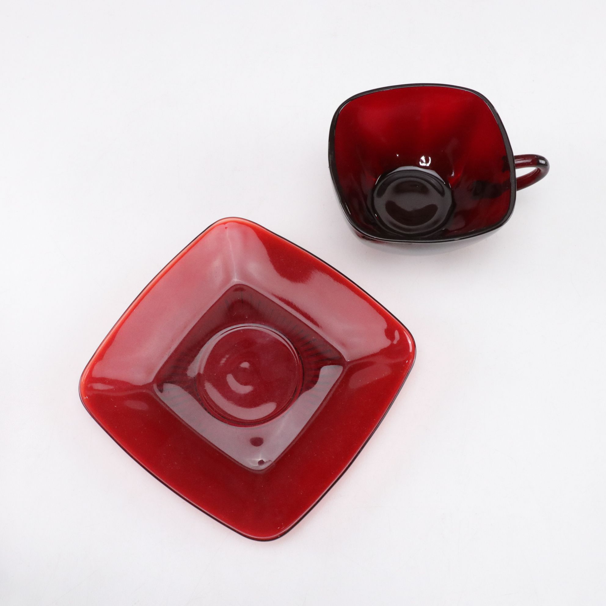 Anchor Hocking "Charm Ruby" Dinnerware Setting for Four