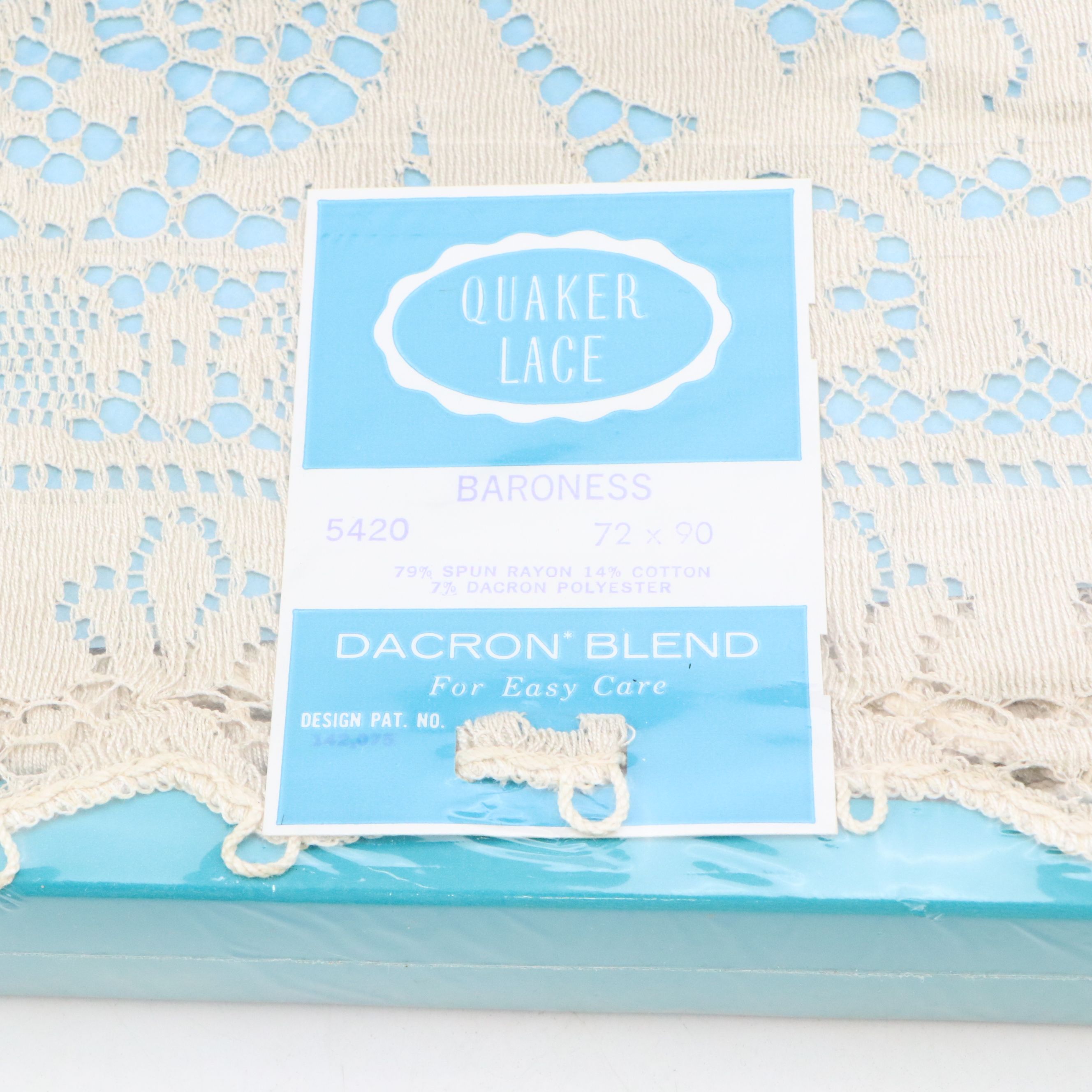 Vintage Quaker Lace "Baroness" Spun Rayon Tablecloth