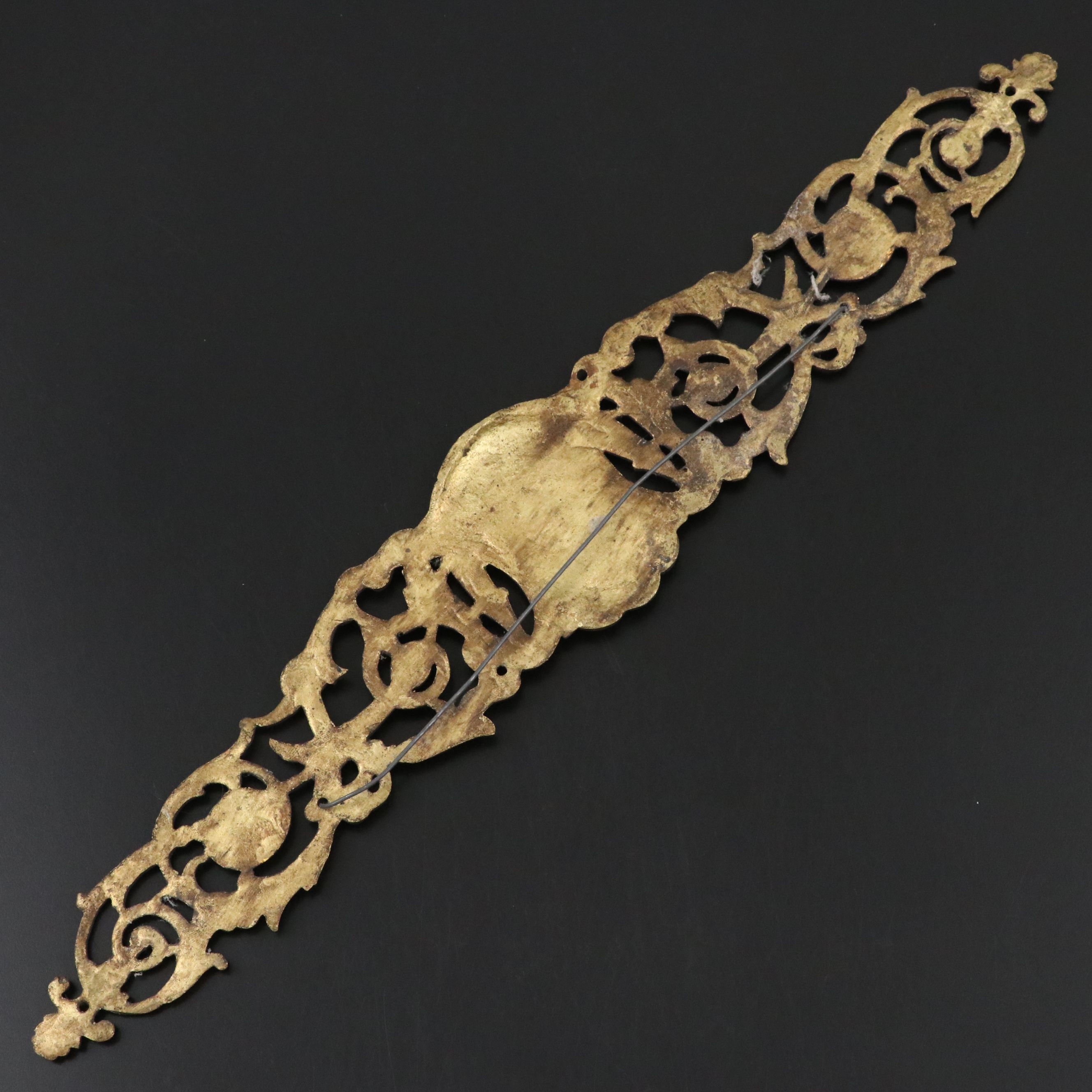 French Louis XIV Style Brass Armorial Embellishment, 19th Century