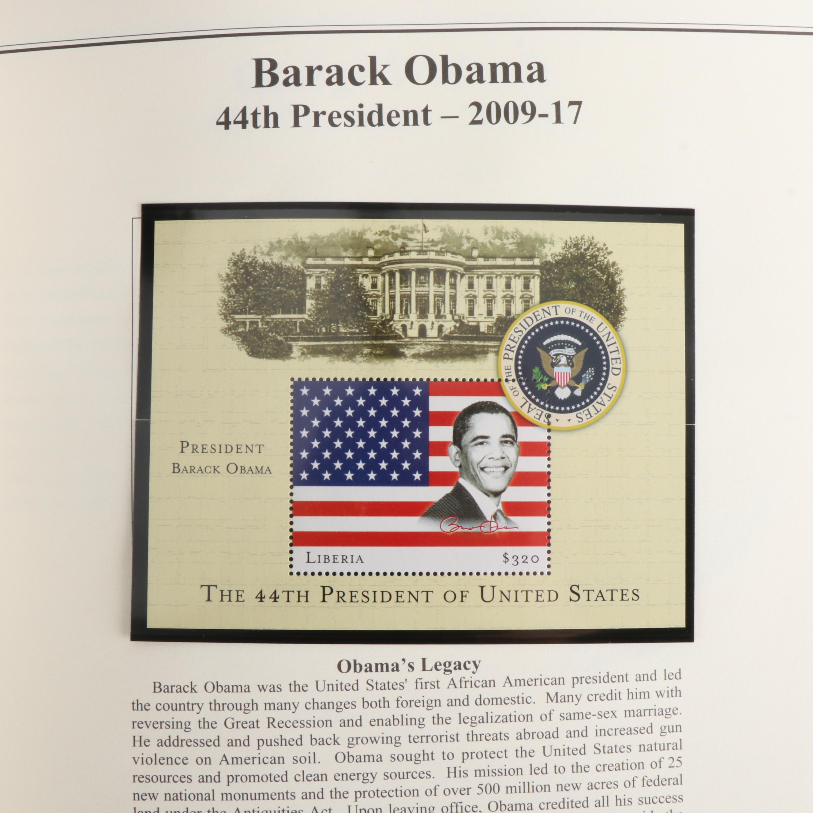 Five Albums of Themed Postage Stamps, Including Civil War, Norman Rockwell