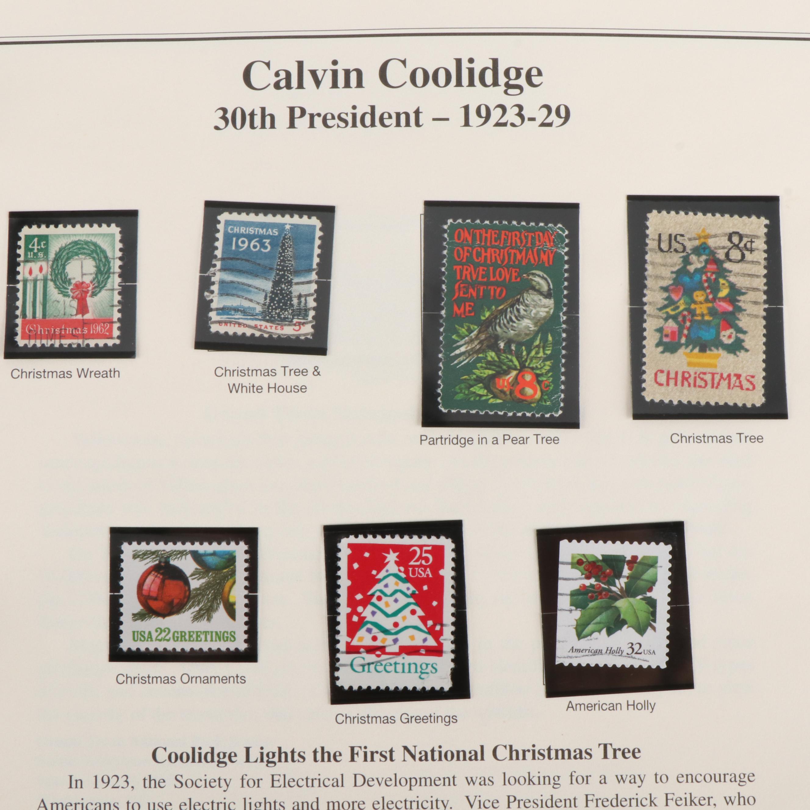 Five Albums of Themed Postage Stamps, Including Civil War, Norman Rockwell