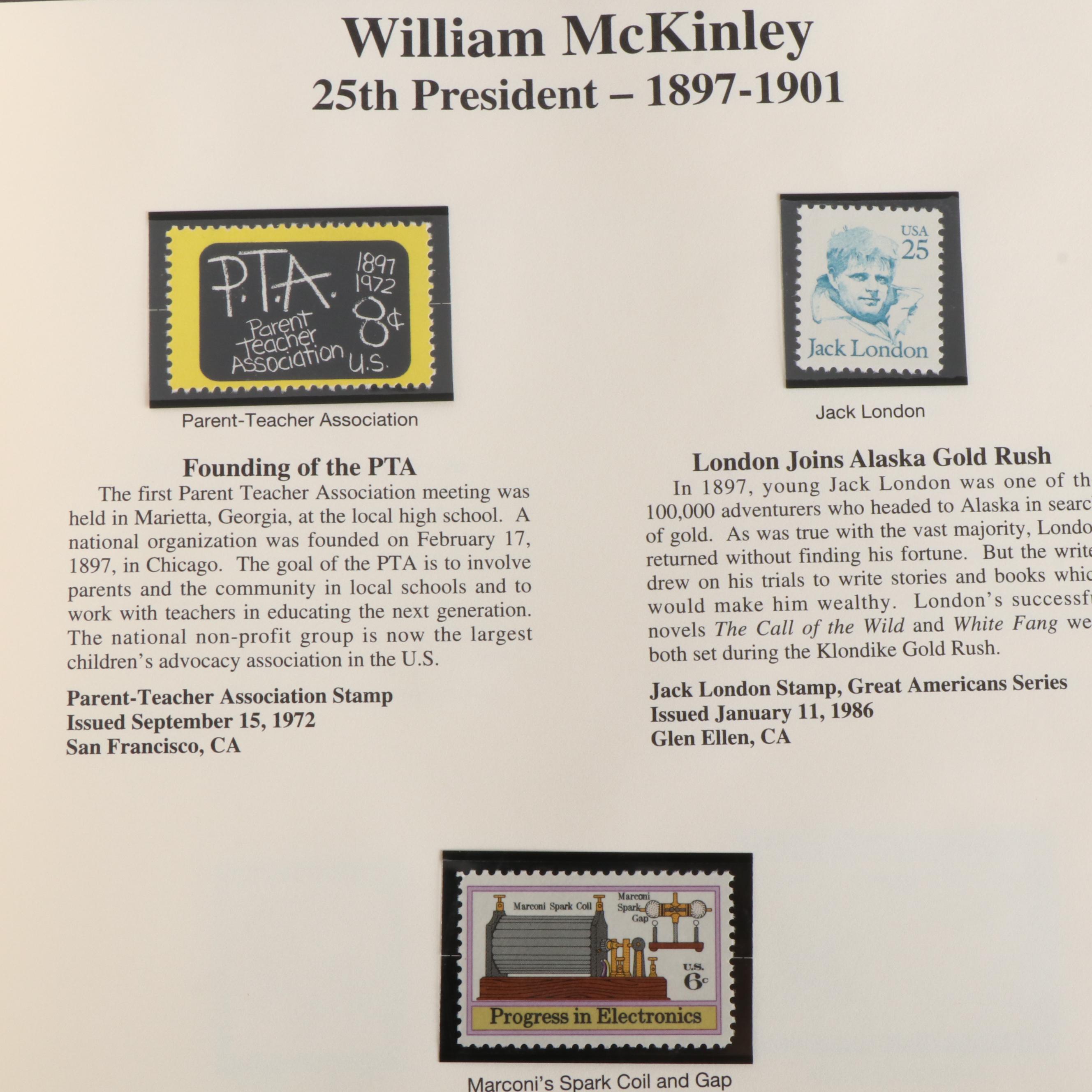 Five Albums of Themed Postage Stamps, Including Civil War, Norman Rockwell