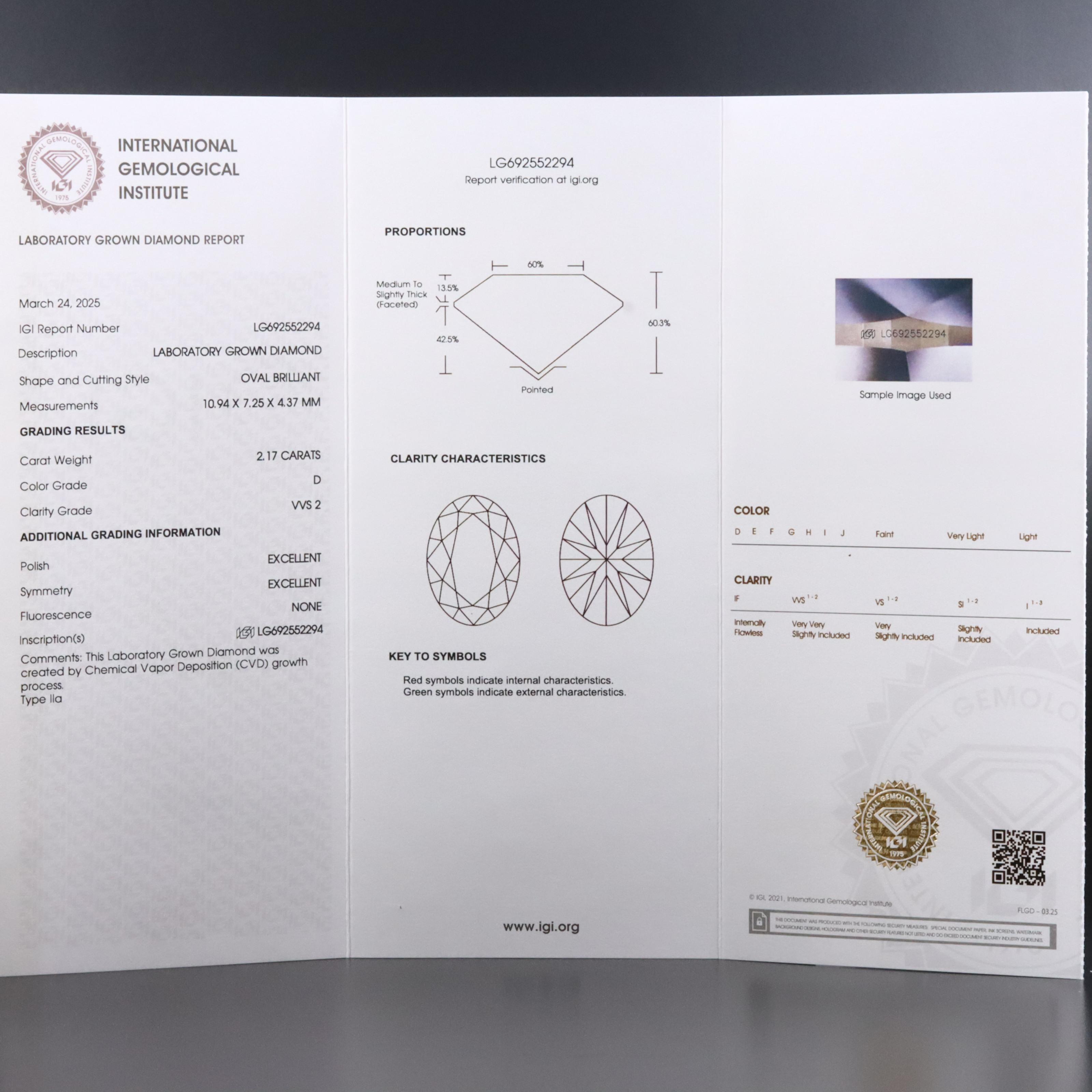 Platinum 4.34 CTW Lab Grown Diamond Earrings with IGI Reports