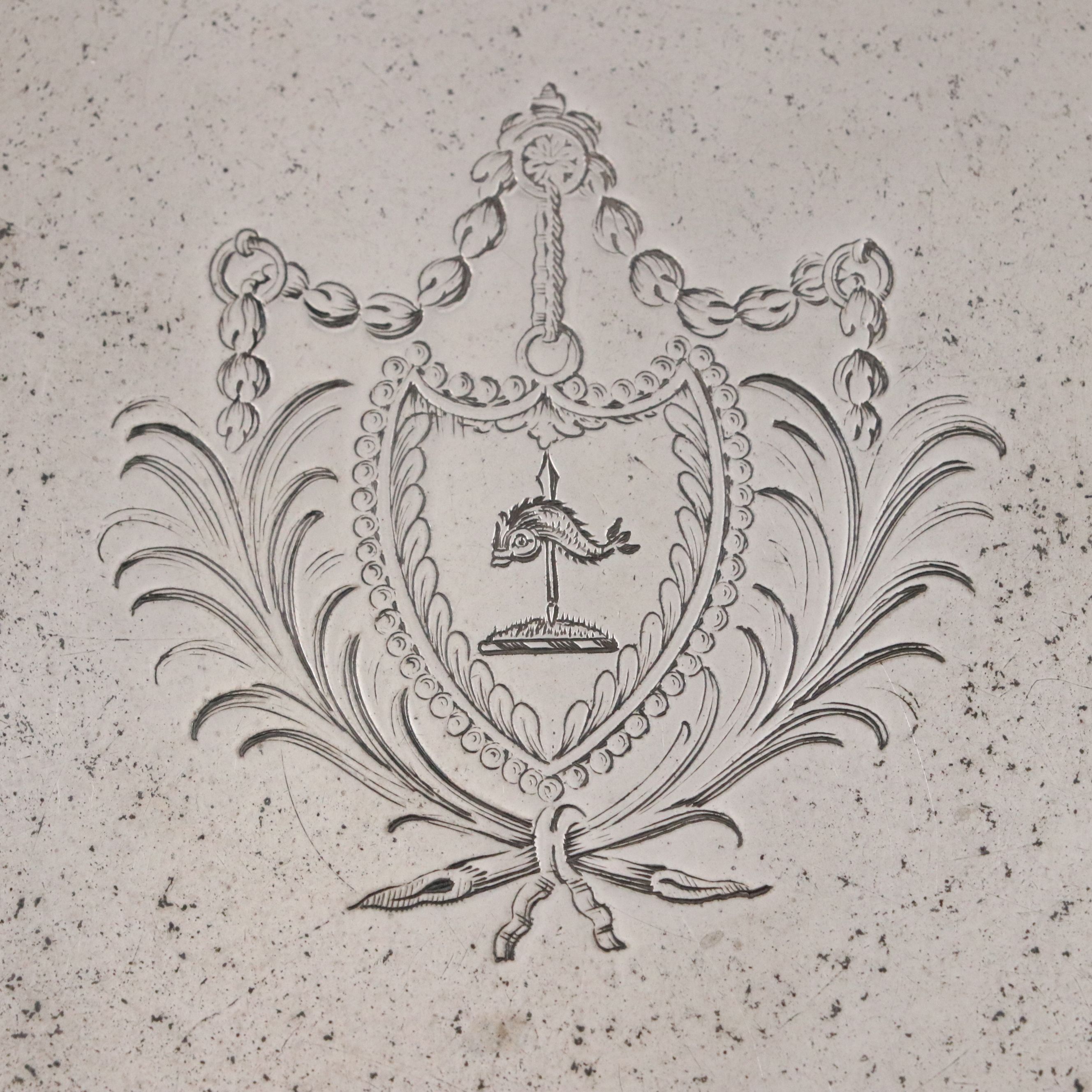 Richard Rugg I Georgian Sterling Silver Heraldic Footed Salver, 1773