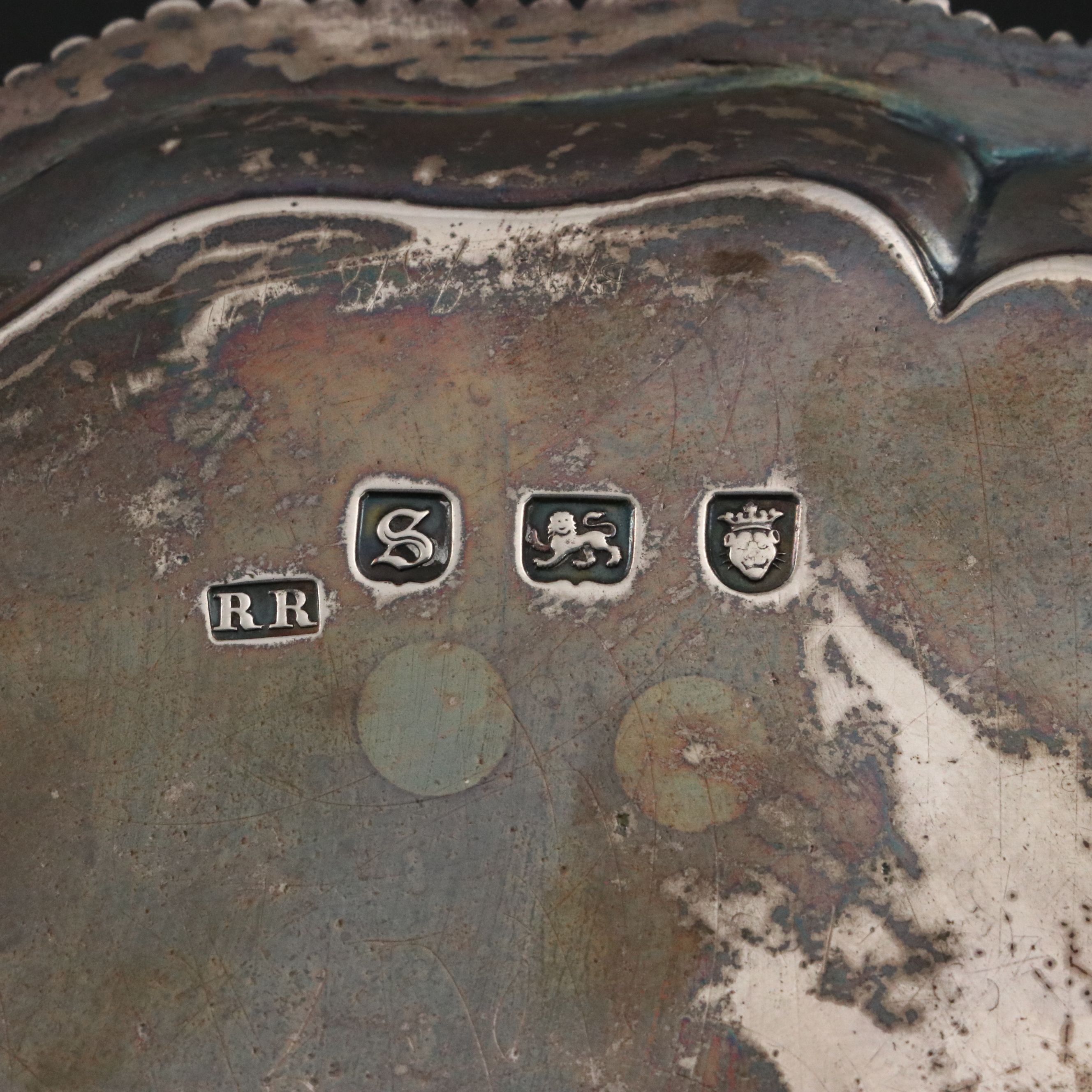 Richard Rugg I Georgian Sterling Silver Heraldic Footed Salver, 1773