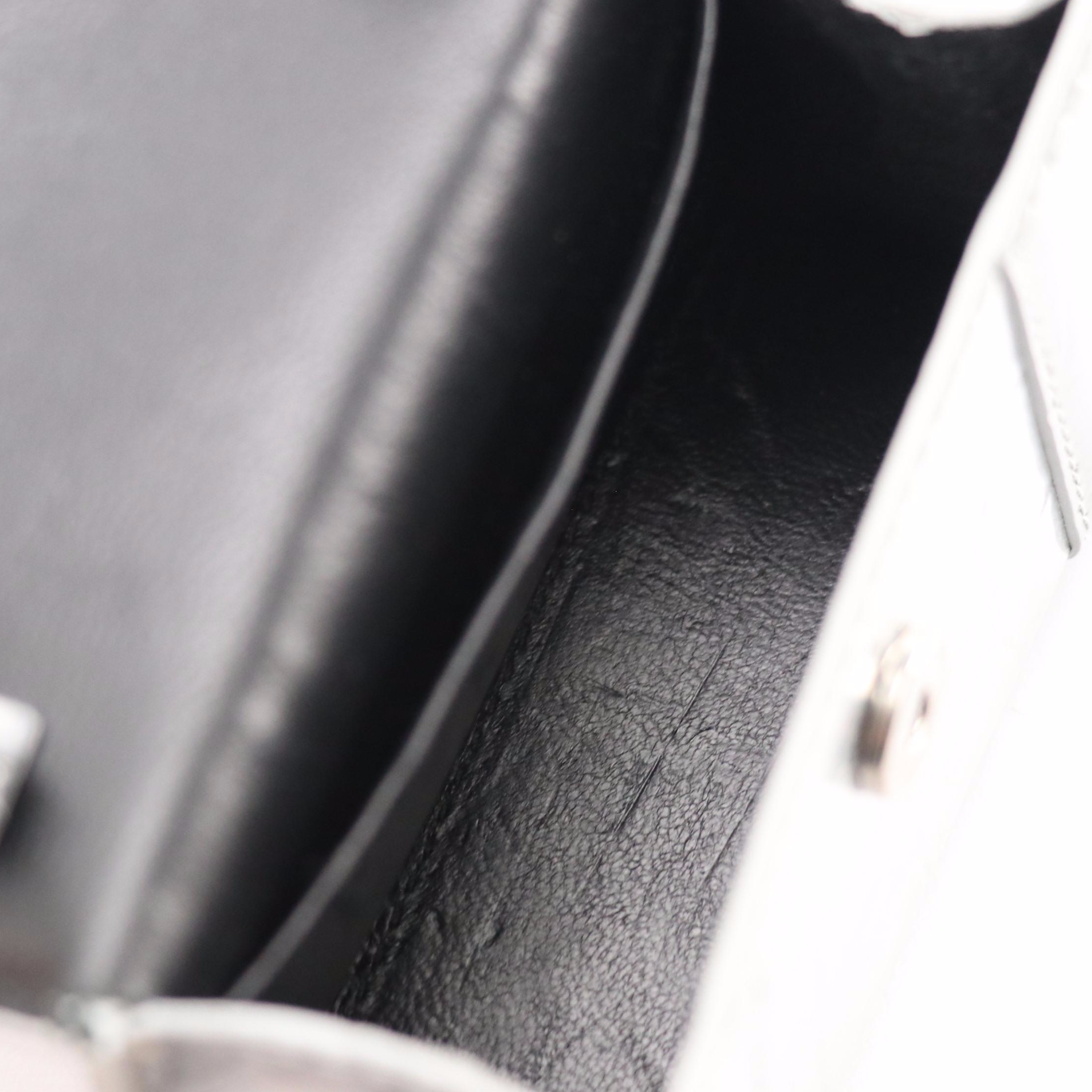 Balenciaga Hourglass Mini Bag in Shiny Silver Croc Embossed Calfskin Leather