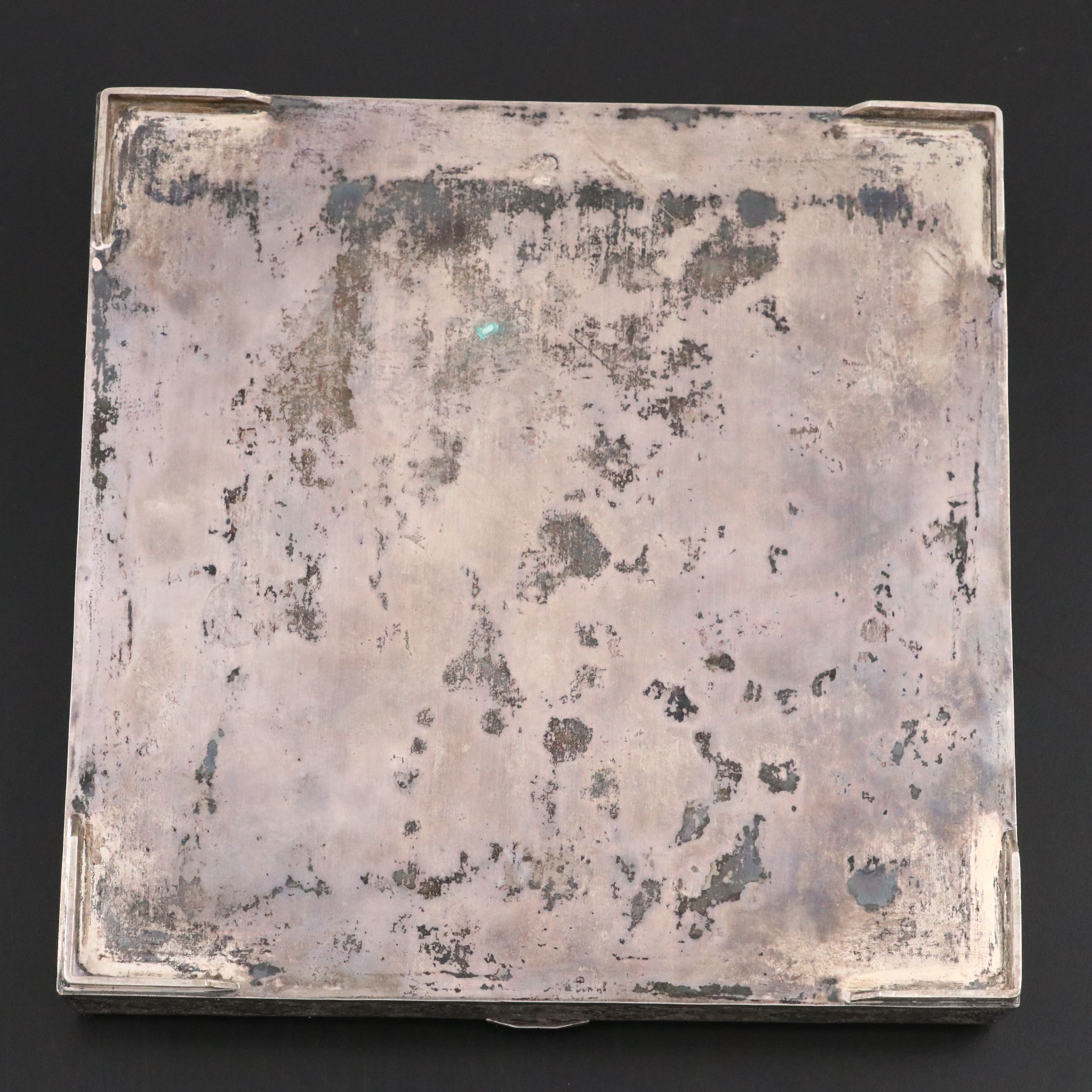 Persian Finely Chased 875 Silver Hinged Box, 20th Century