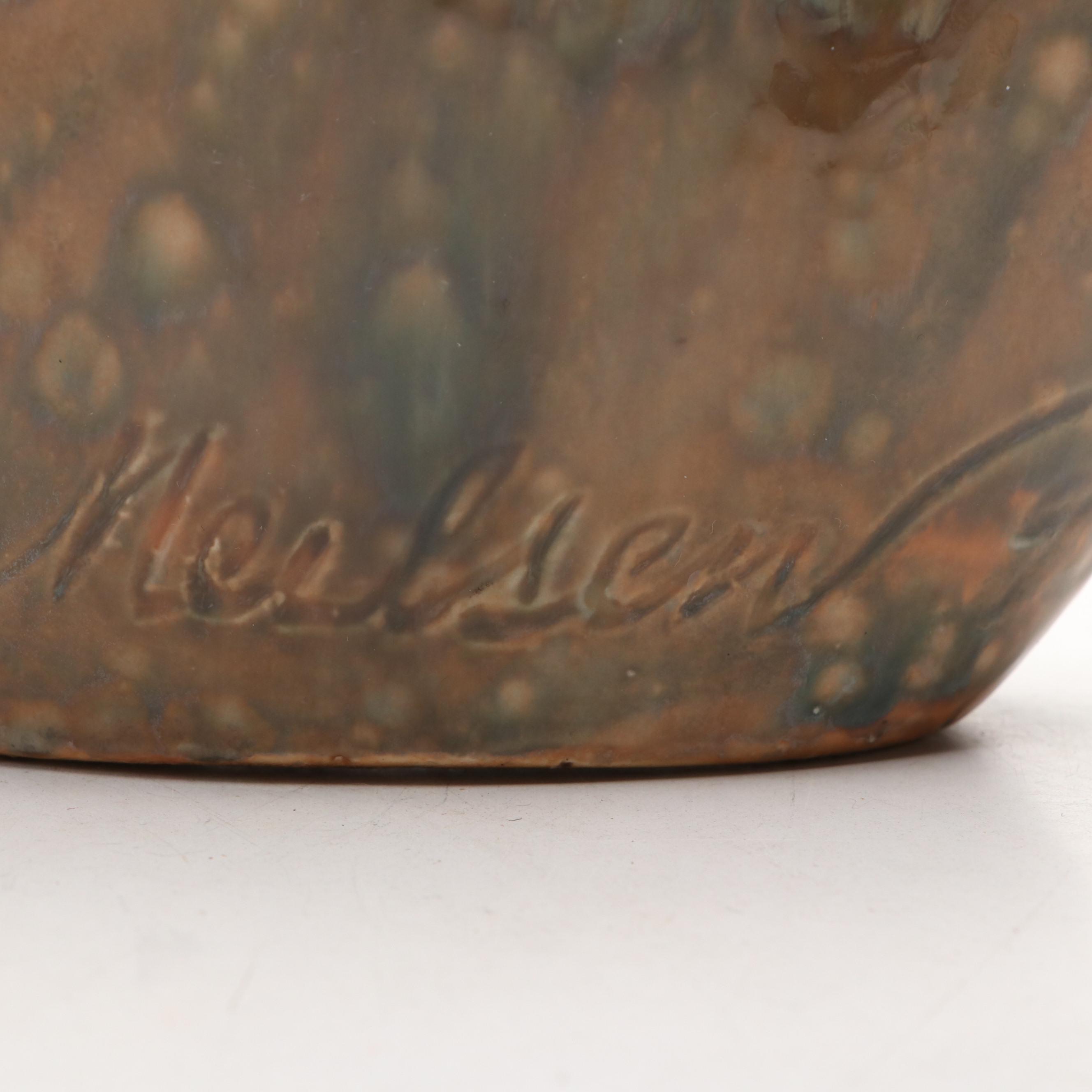 Figural Pottery Lamp with Woman Fetching Water