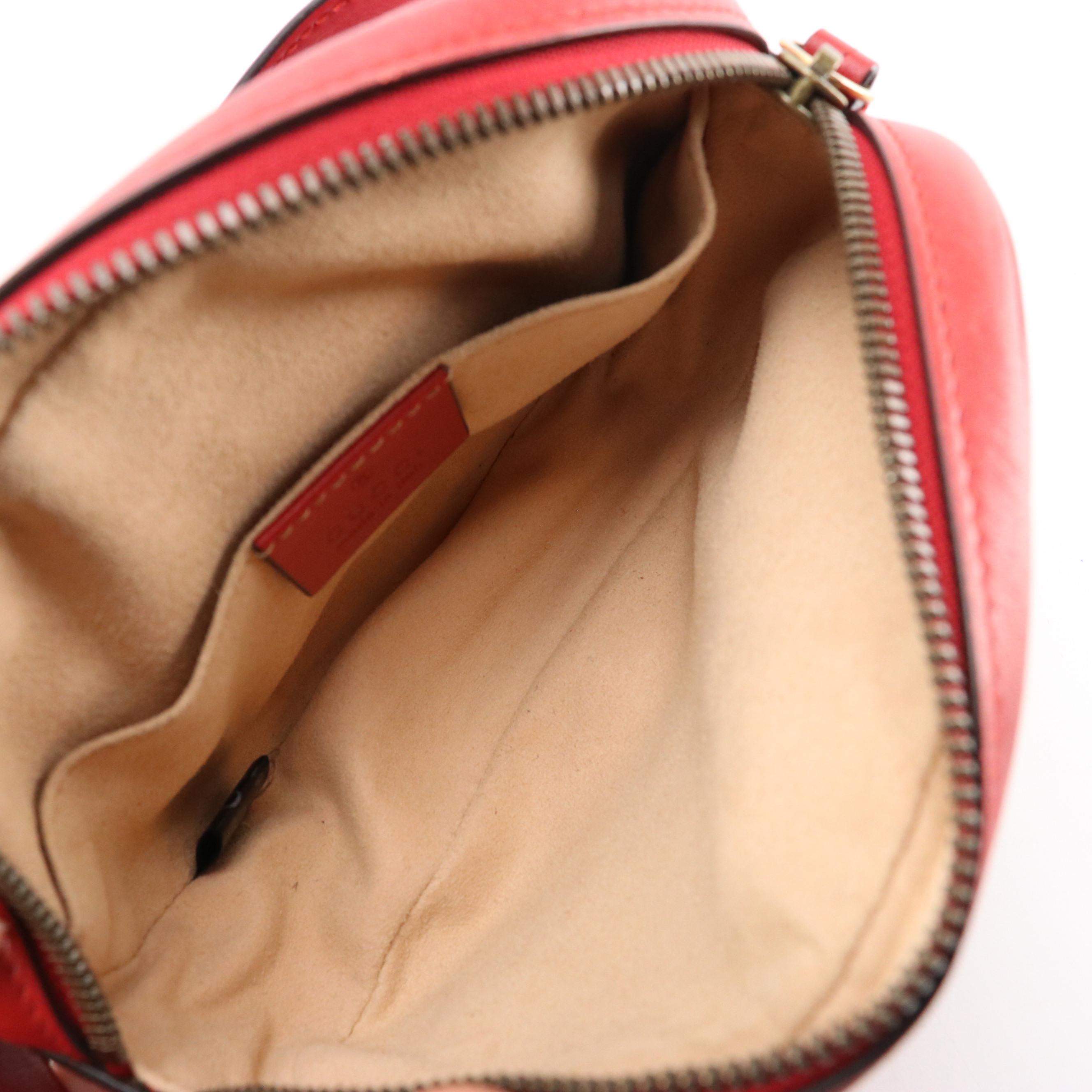 Gucci GG Marmont Belt Bag in Red Chevron Matelassé Leather