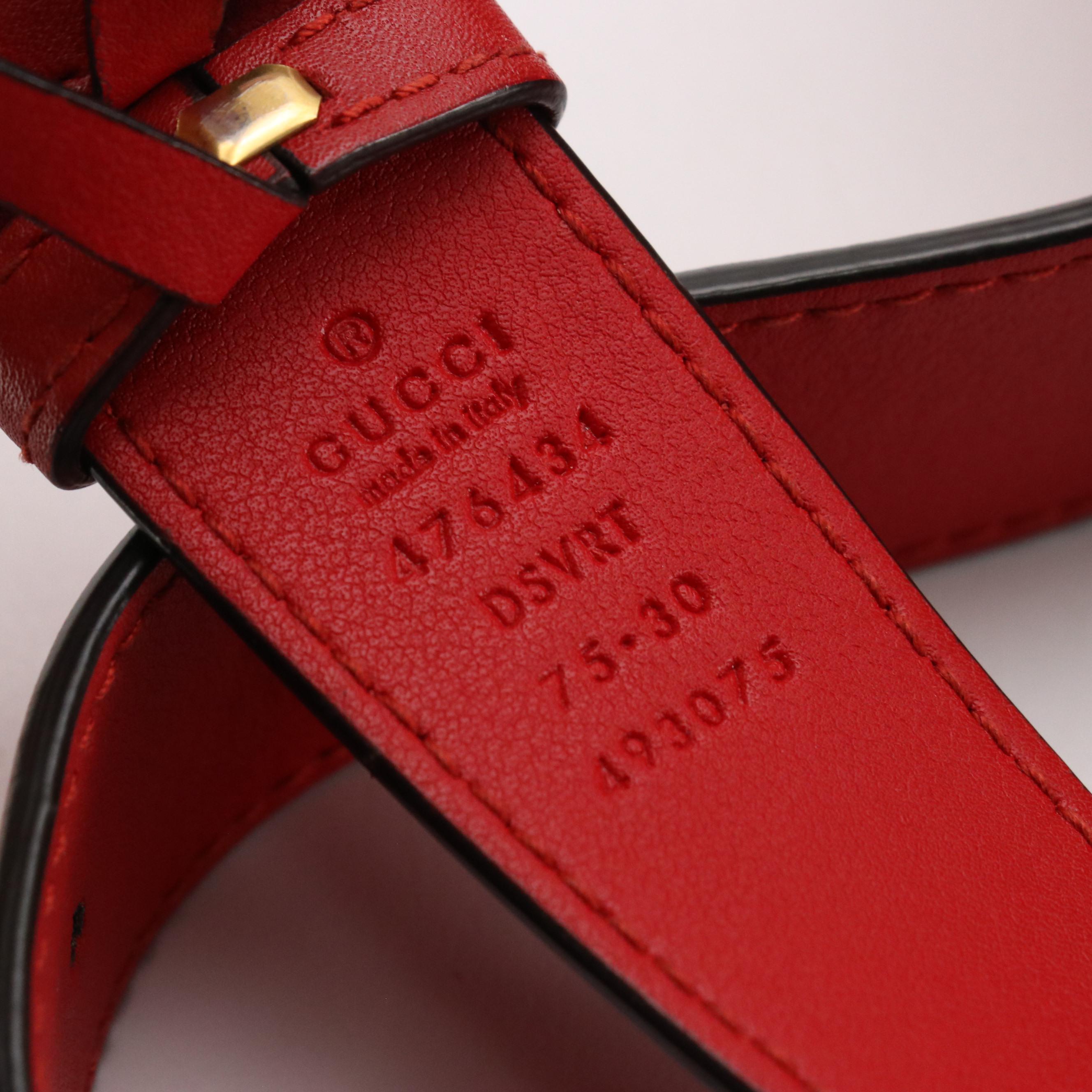 Gucci GG Marmont Belt Bag in Red Chevron Matelassé Leather