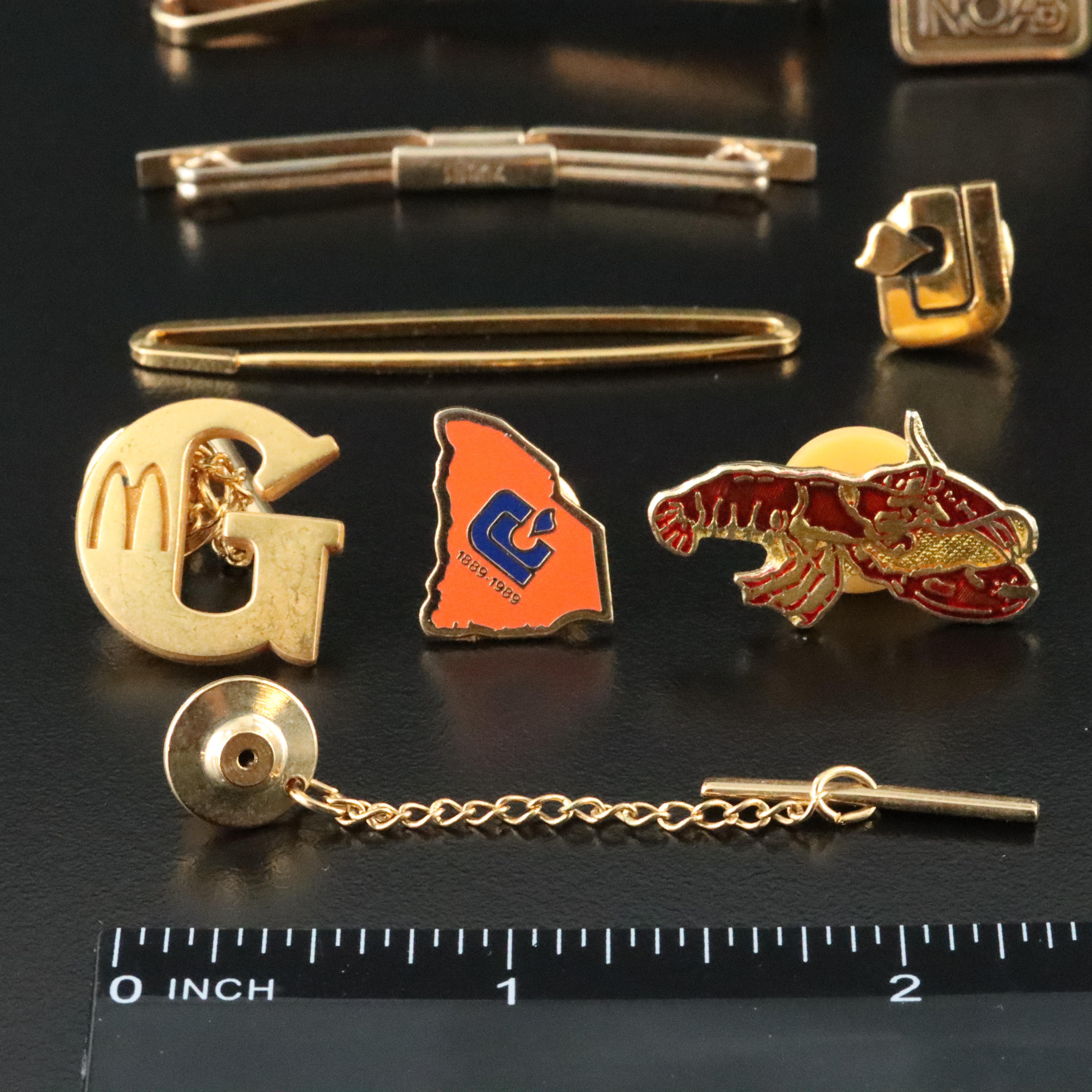 10K and 14K Featured in Tie Tack, Tie Bar and Pin Collection