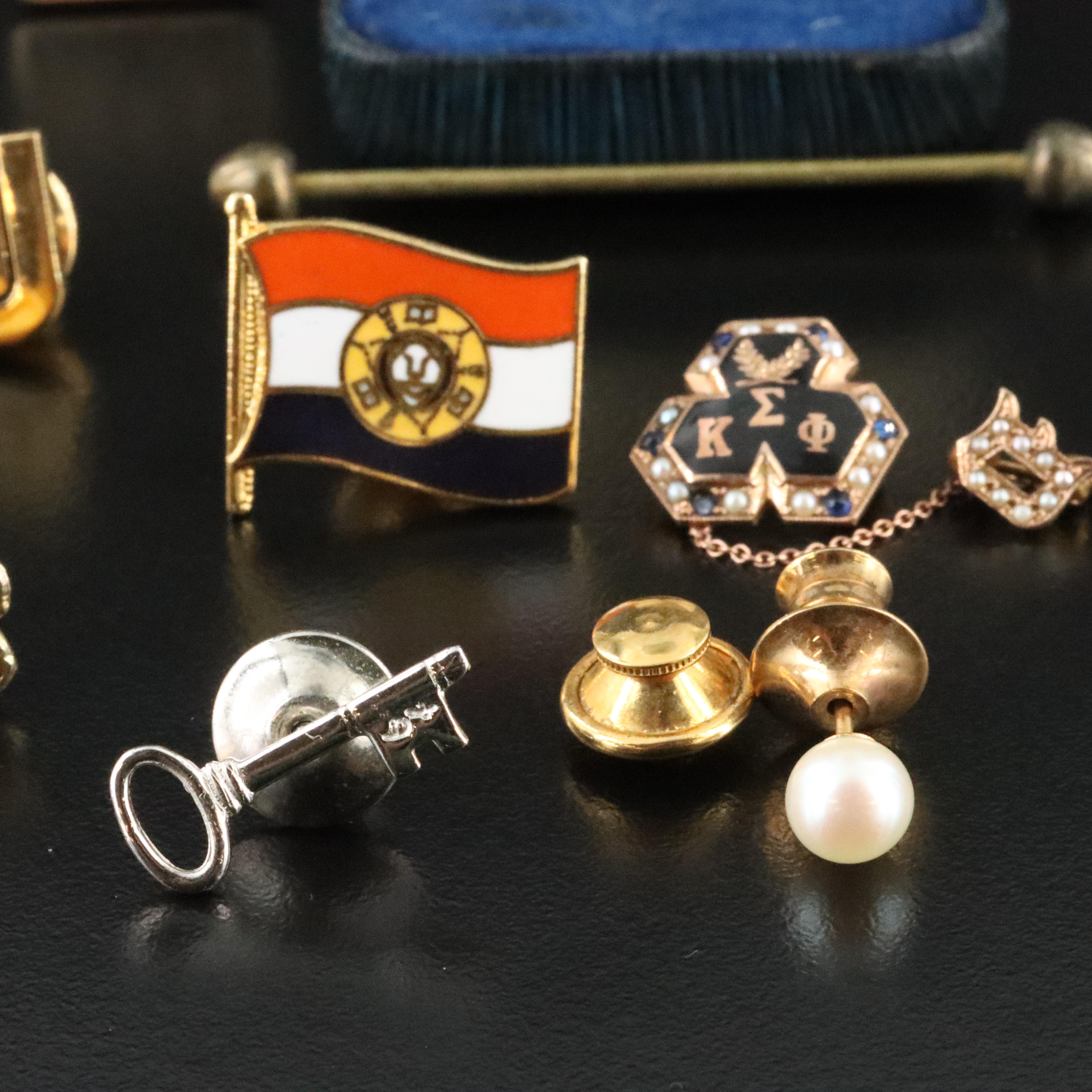 10K and 14K Featured in Tie Tack, Tie Bar and Pin Collection