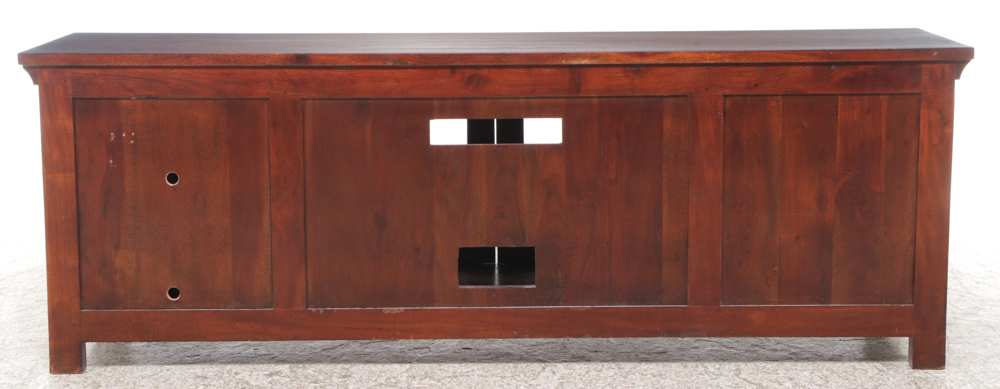 Contemporary Mahogany Credenza with Glass Doors
