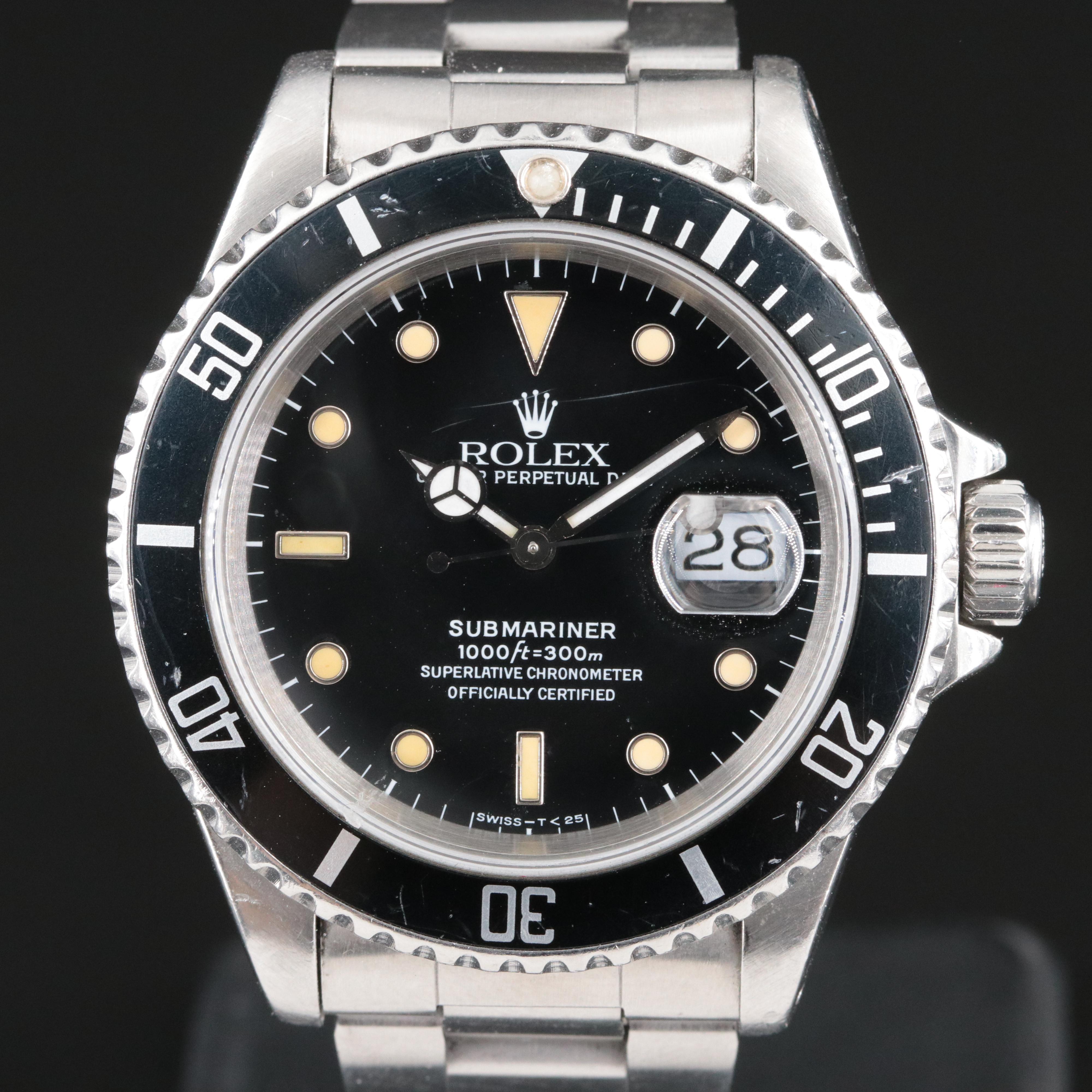 1990 Rolex Submariner Oyster Perpetual Date 16610 Watch