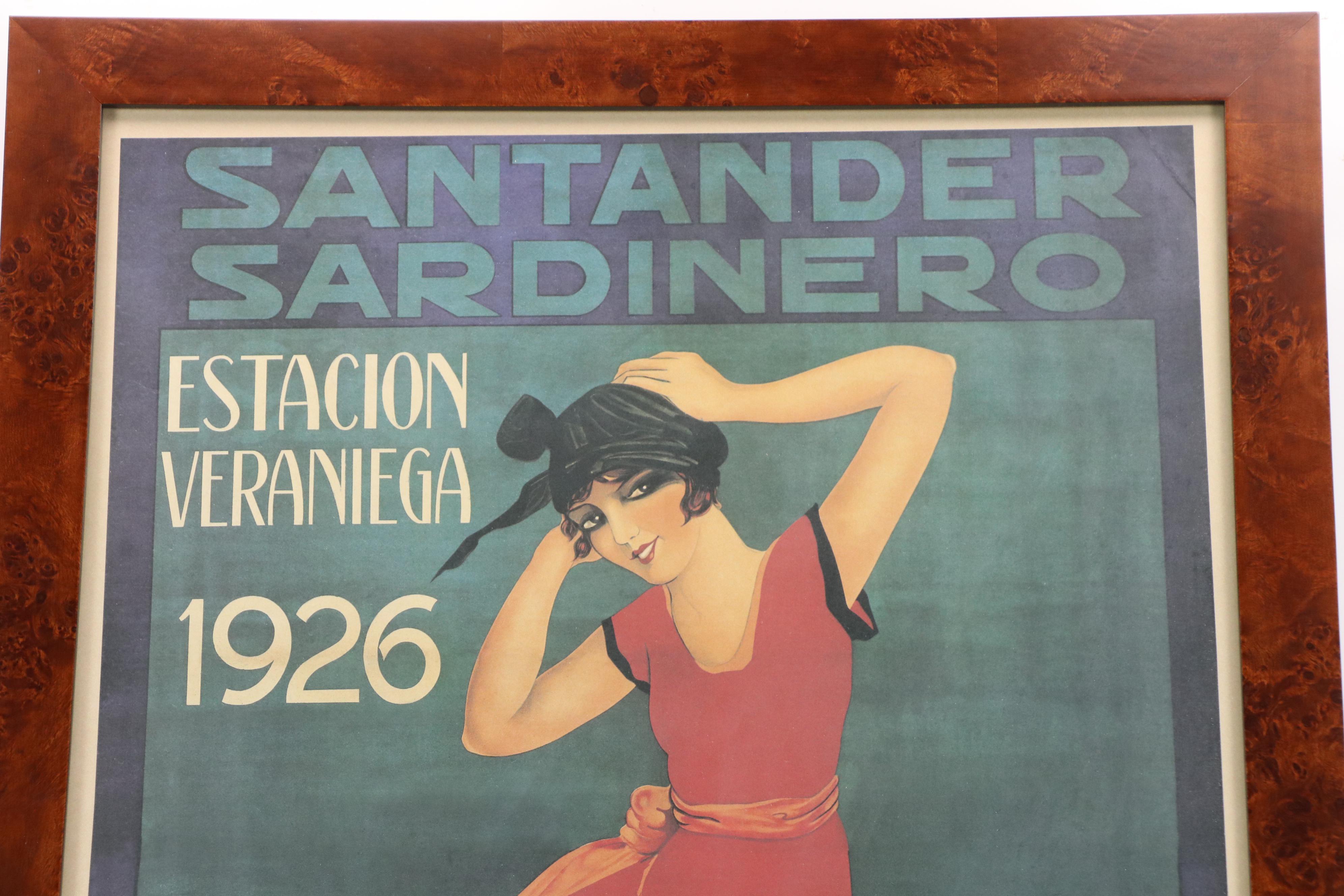 Reproduction Poster "Santander Sardinero Estación Veraniega 1926"