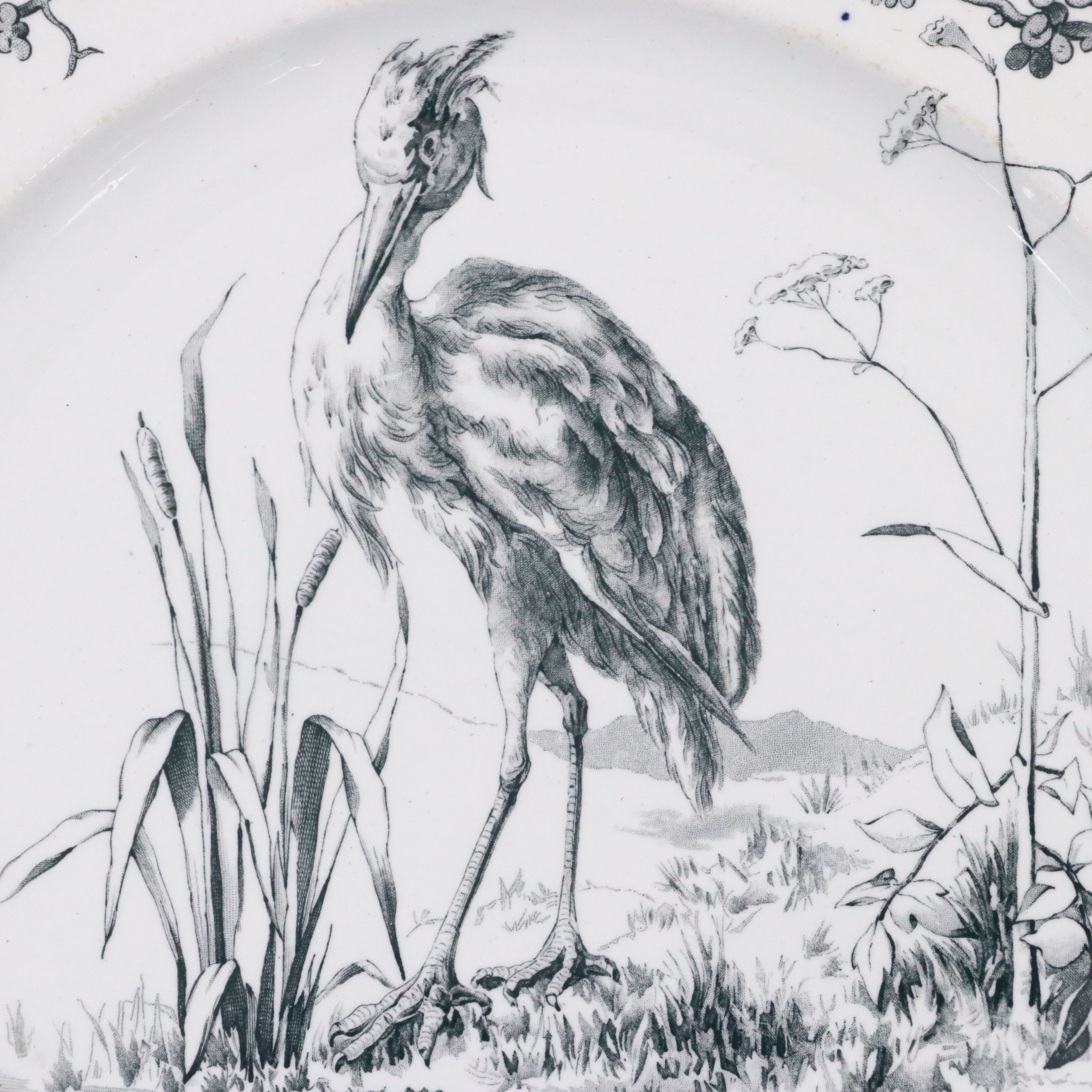 Brown-Westhead, More & Co. Aesthetic Movement "Fables" Transferware Plates, 1882