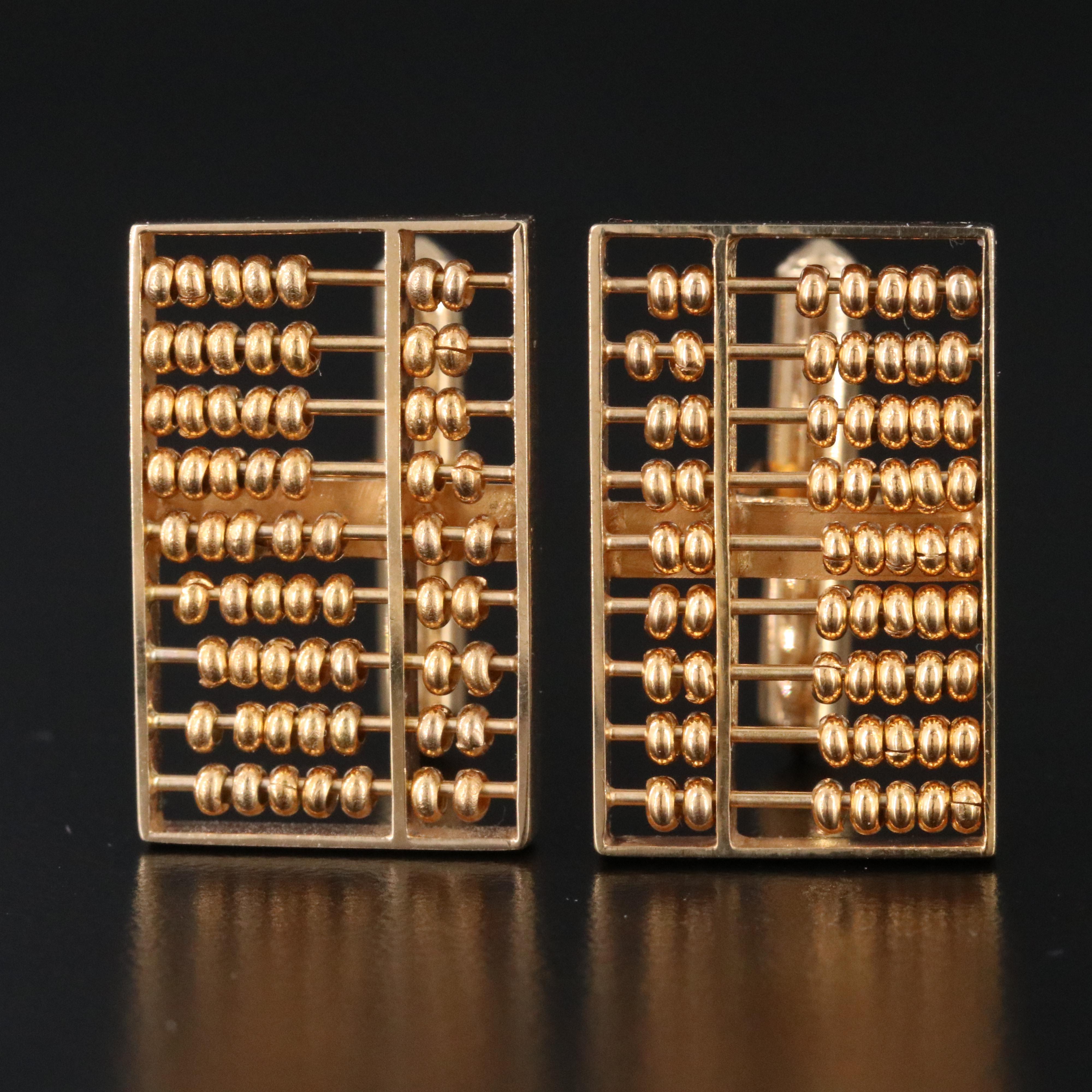 Vintage 10K Abacus Cufflinks