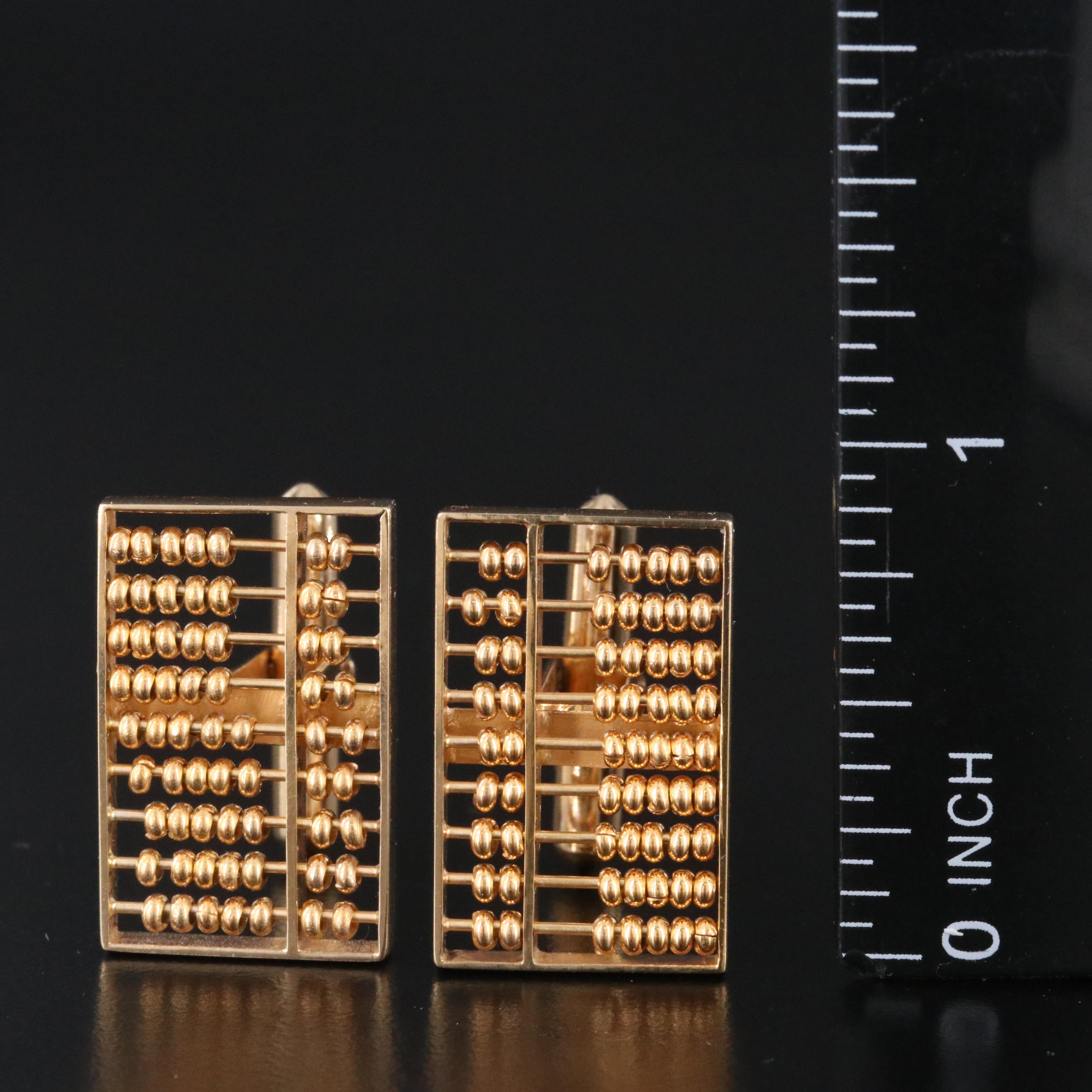 Vintage 10K Abacus Cufflinks