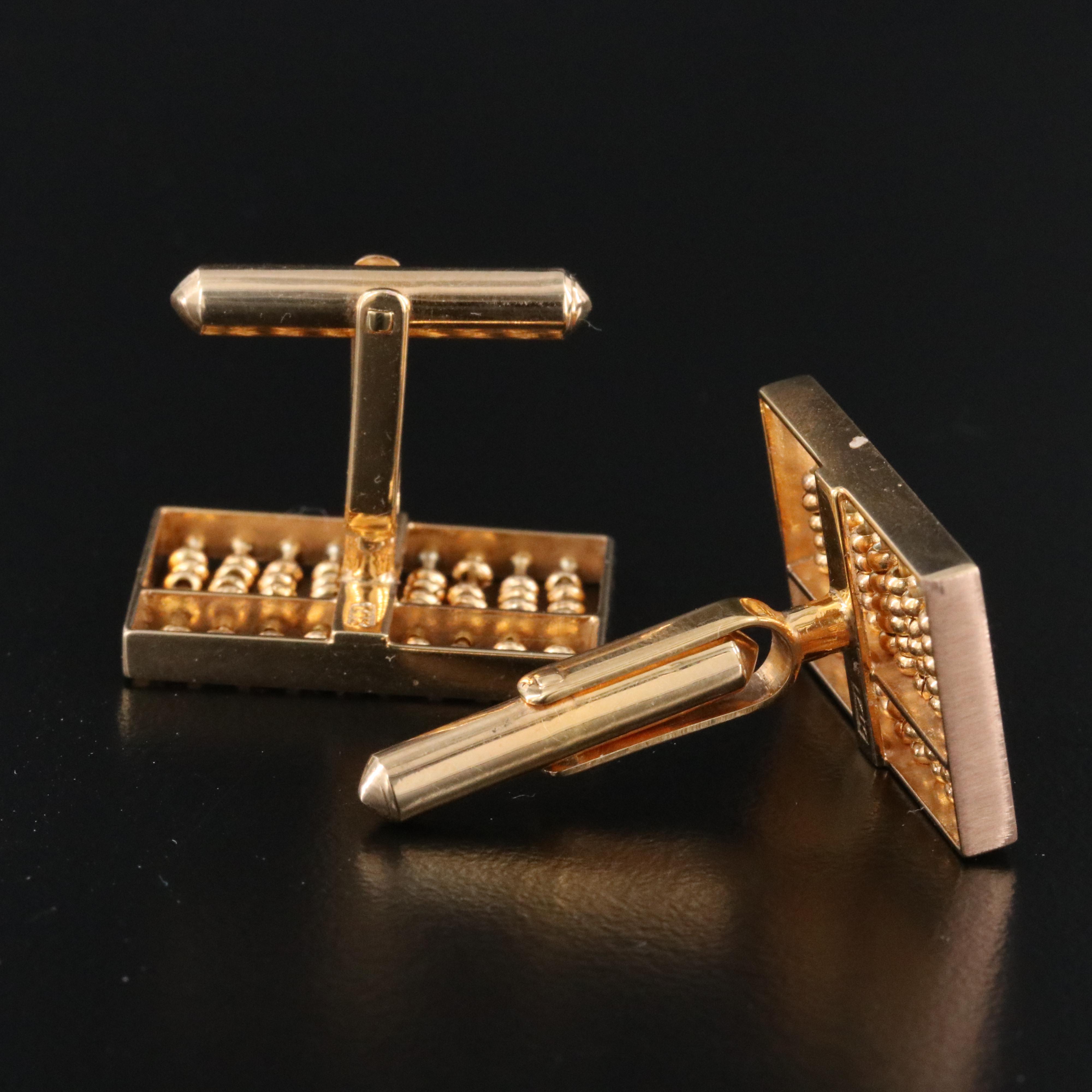 Vintage 10K Abacus Cufflinks