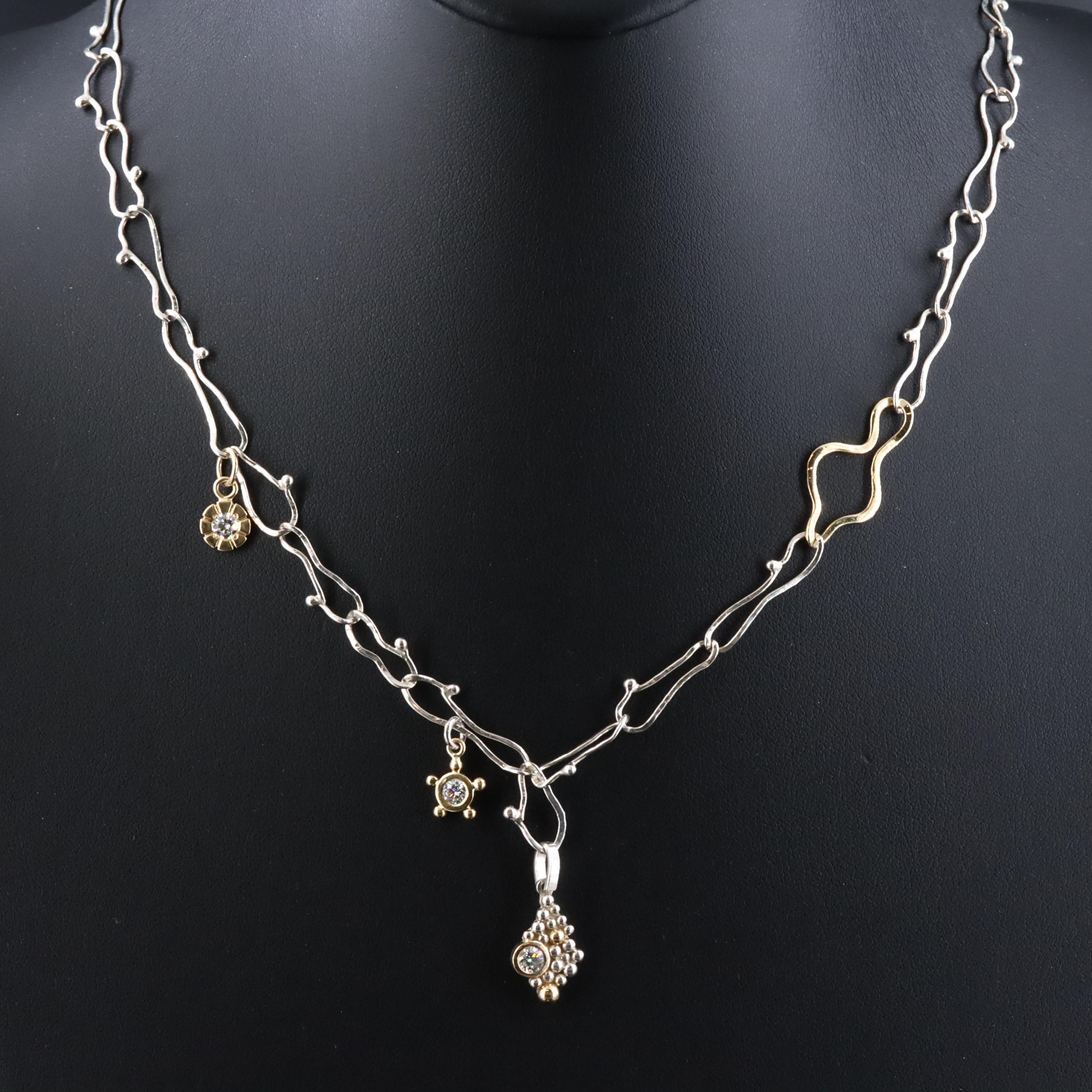 Sterling 0.51 CTW Diamond Necklace with 18K Accents