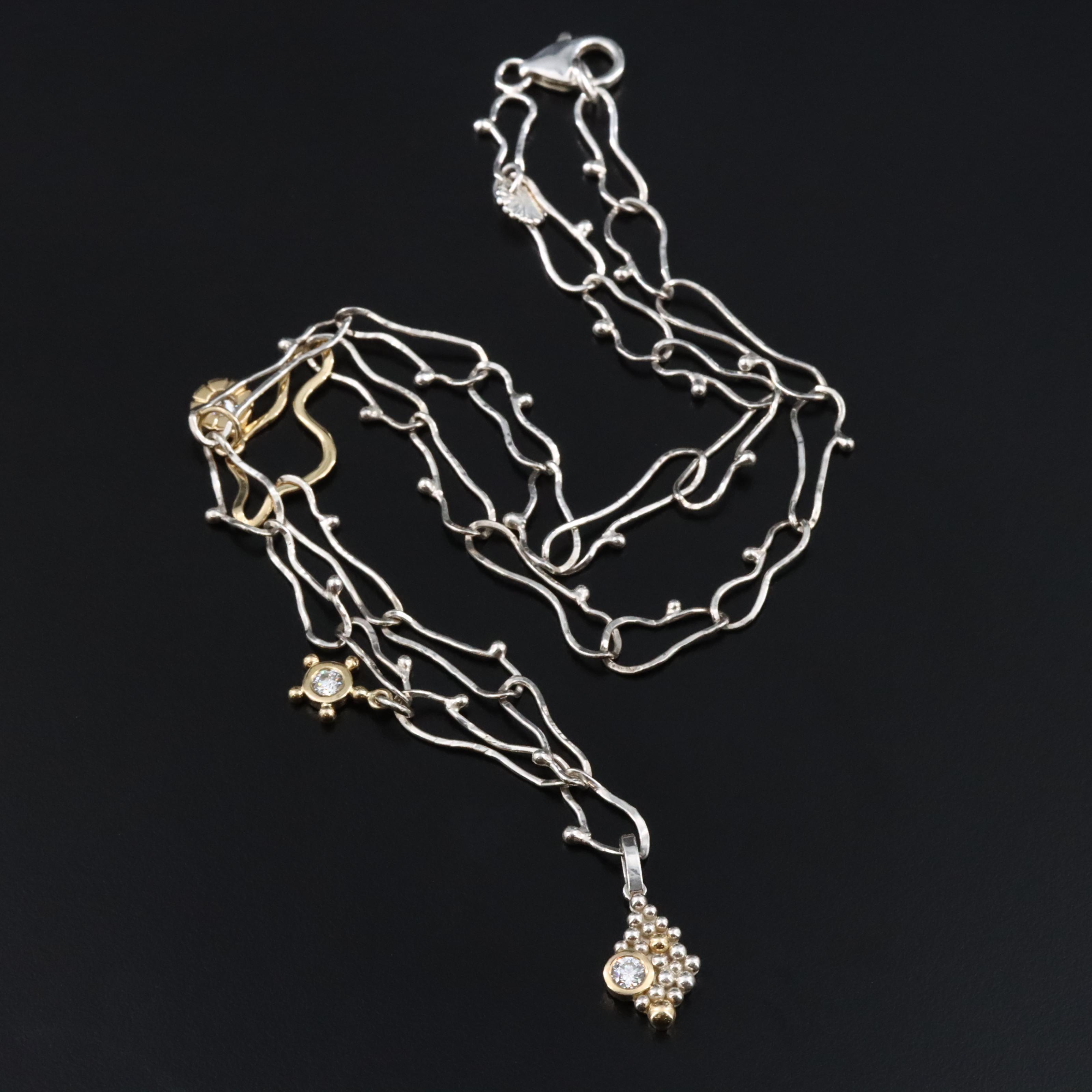 Sterling 0.51 CTW Diamond Necklace with 18K Accents