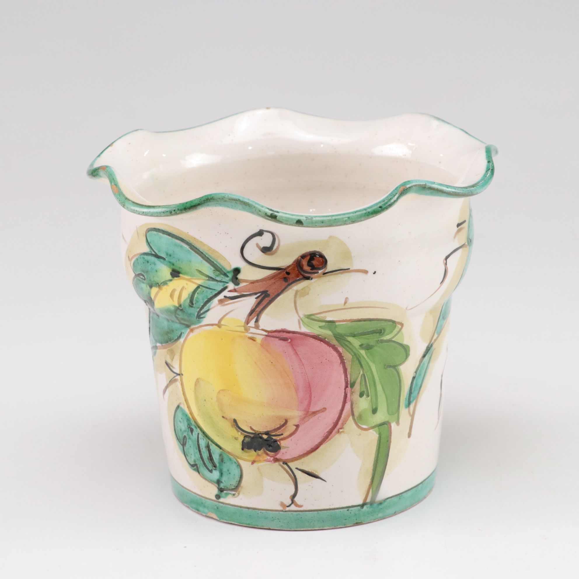 Italian Hand-Painted Ceramic Planter, Piggy Bank, Rosette Salt & Pepper and More