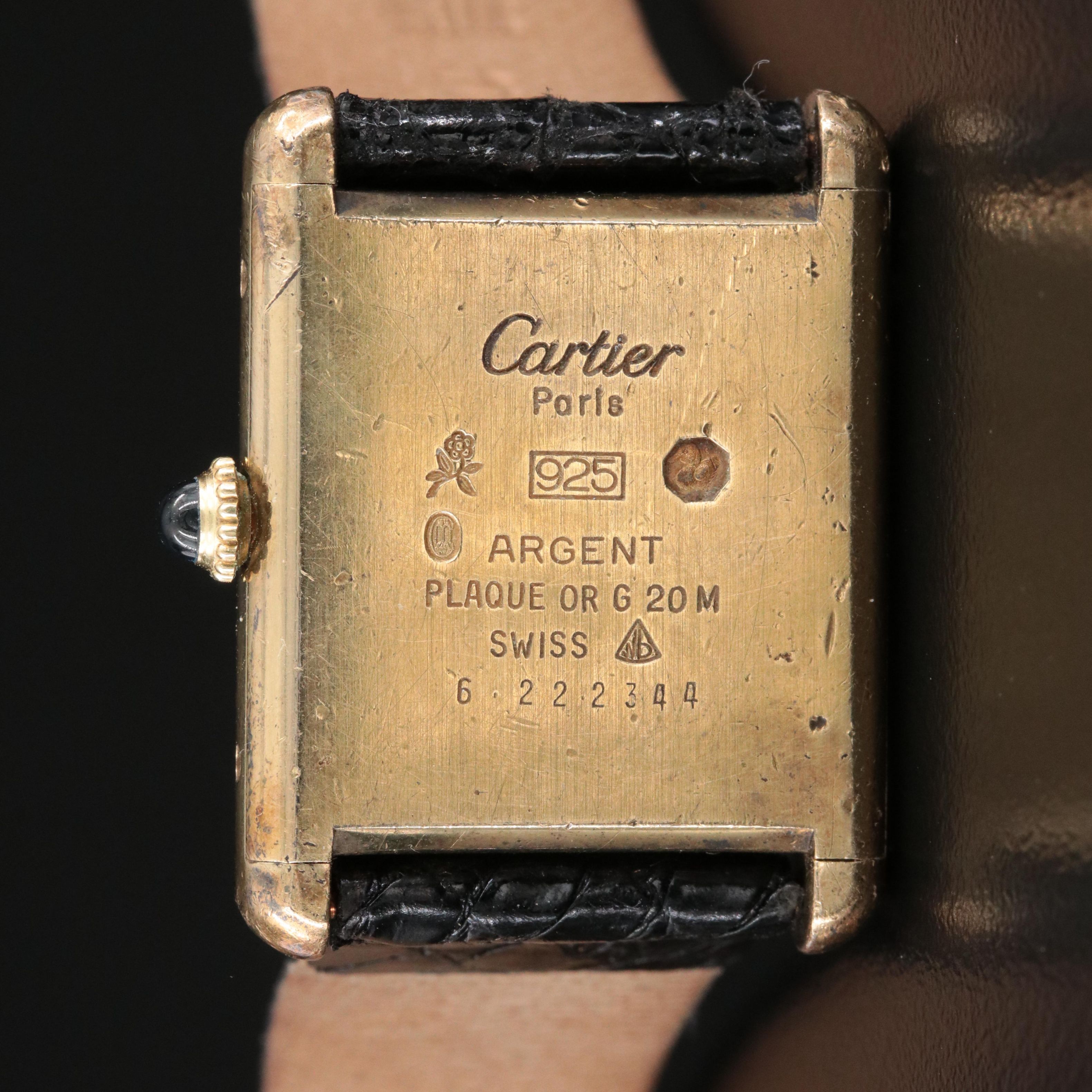 Cartier Must de Cartier 925 Gold Plated Stem Wind Watch
