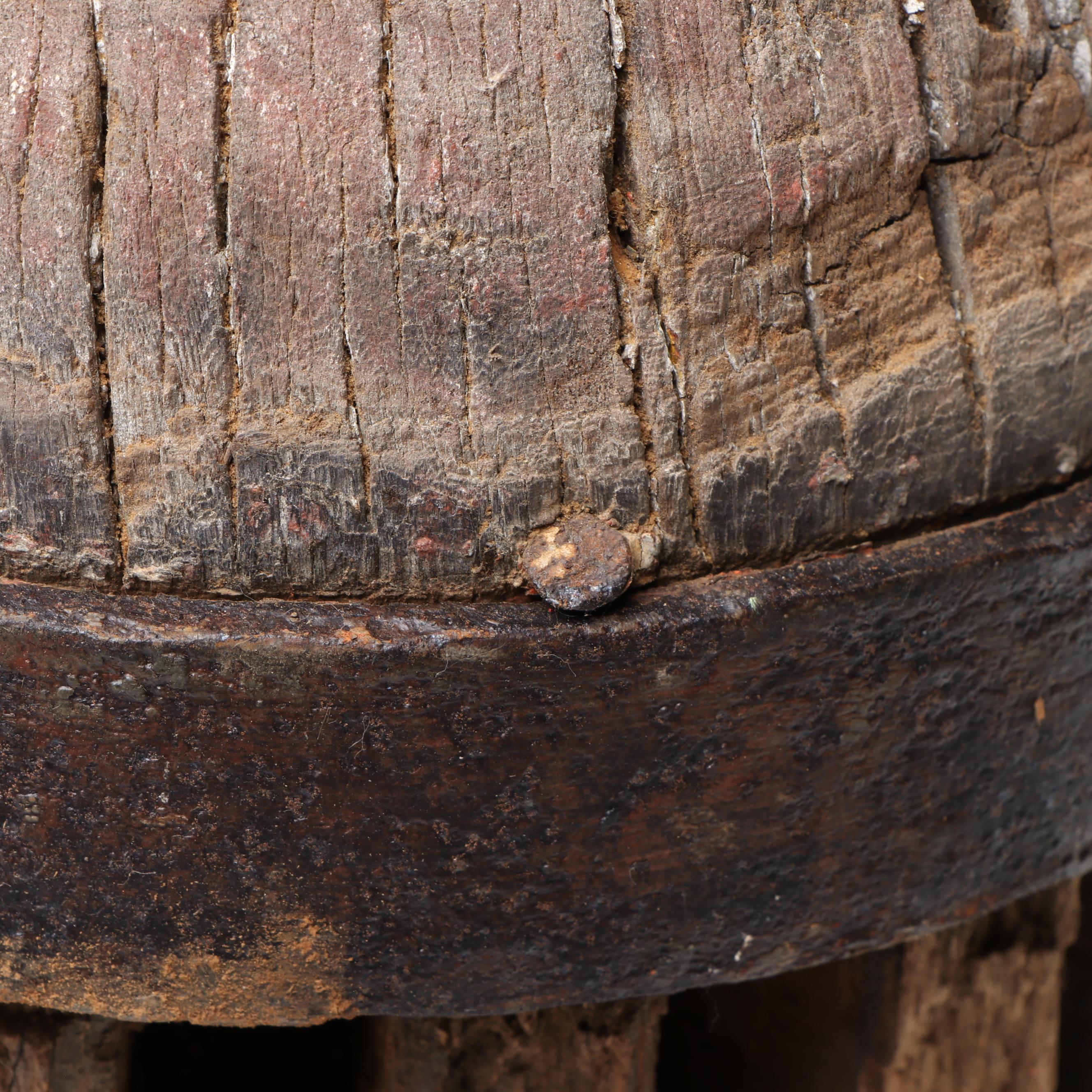 Antique Wooden and Metal Wagon Wheel Hubs
