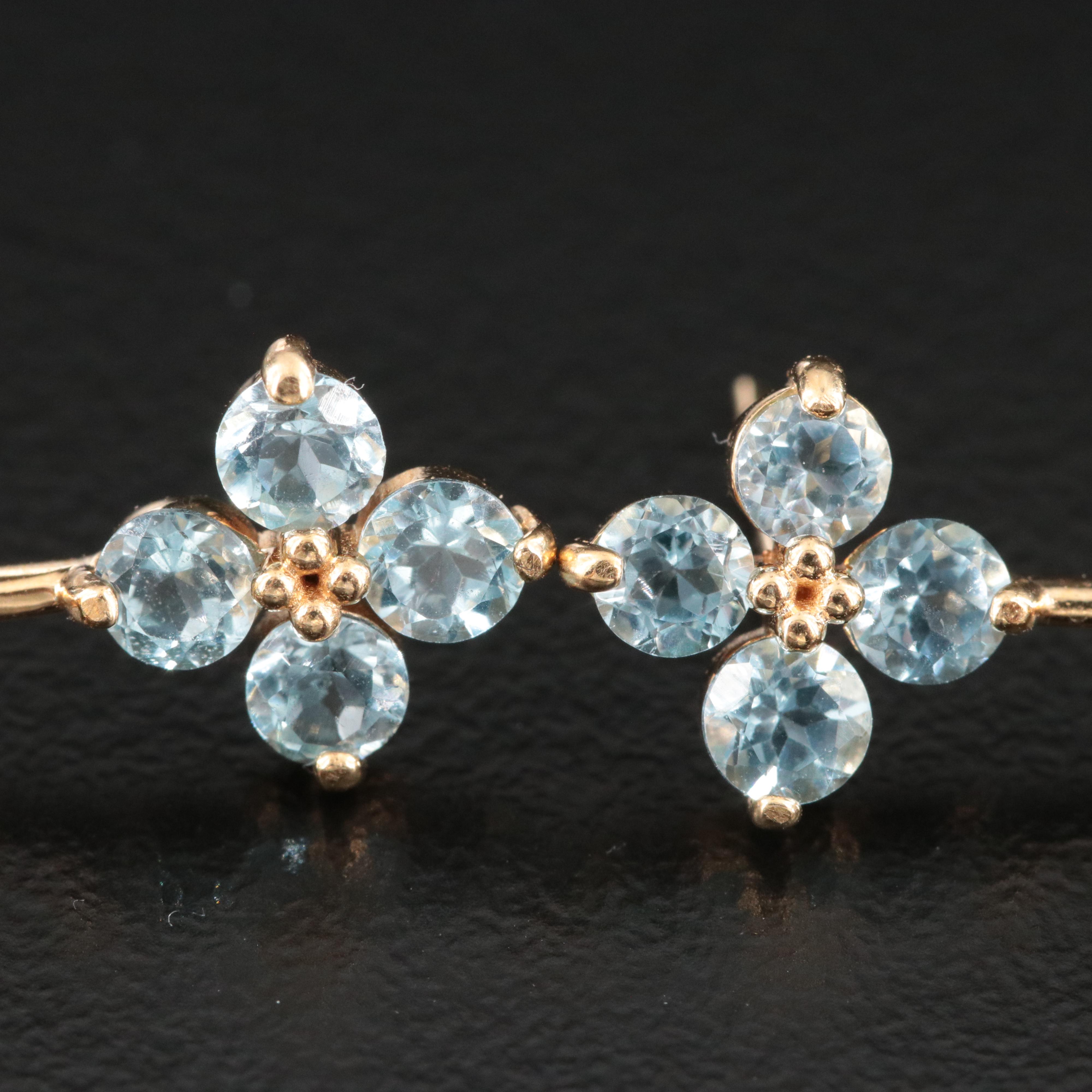 14K Topaz Drop Earrings
