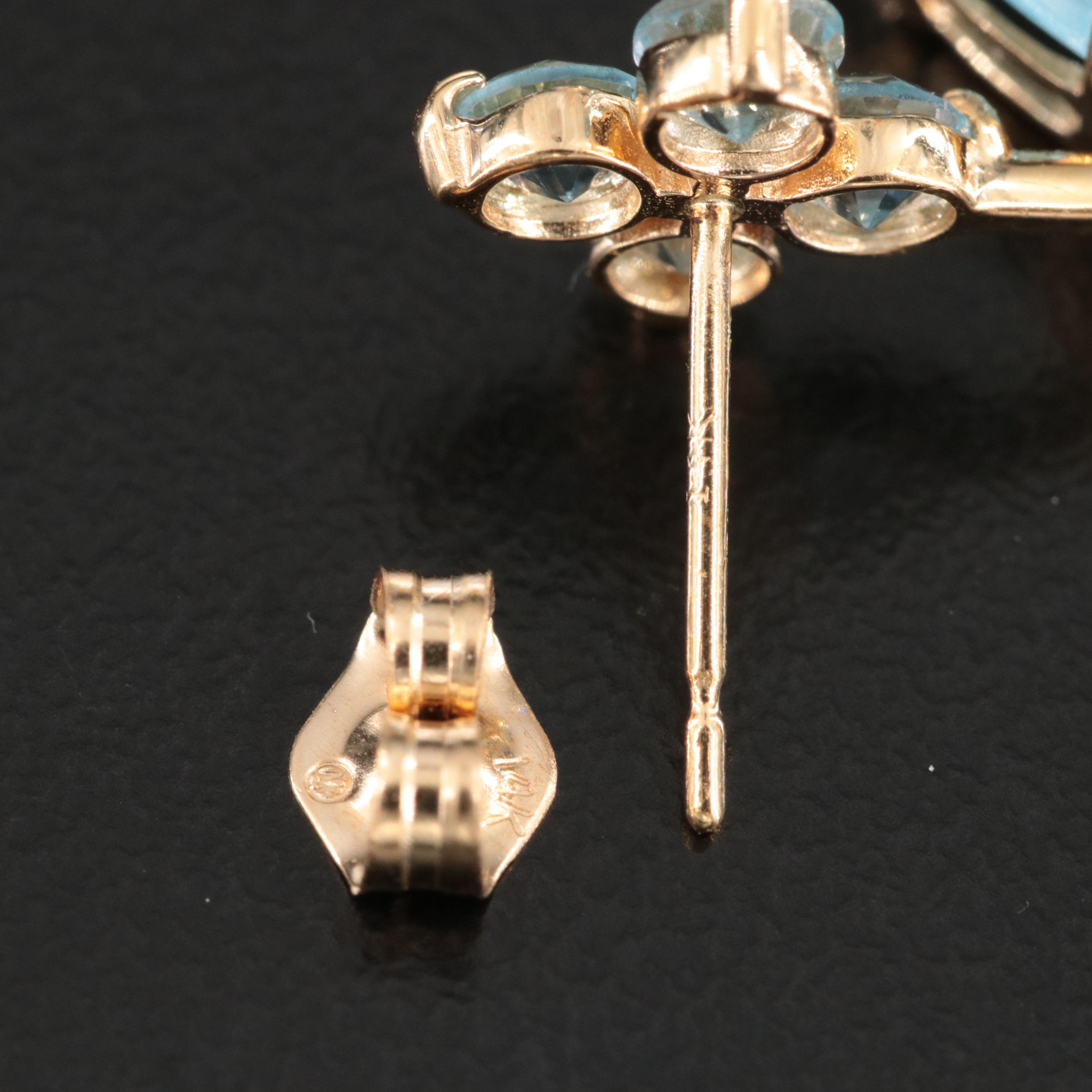 14K Topaz Drop Earrings